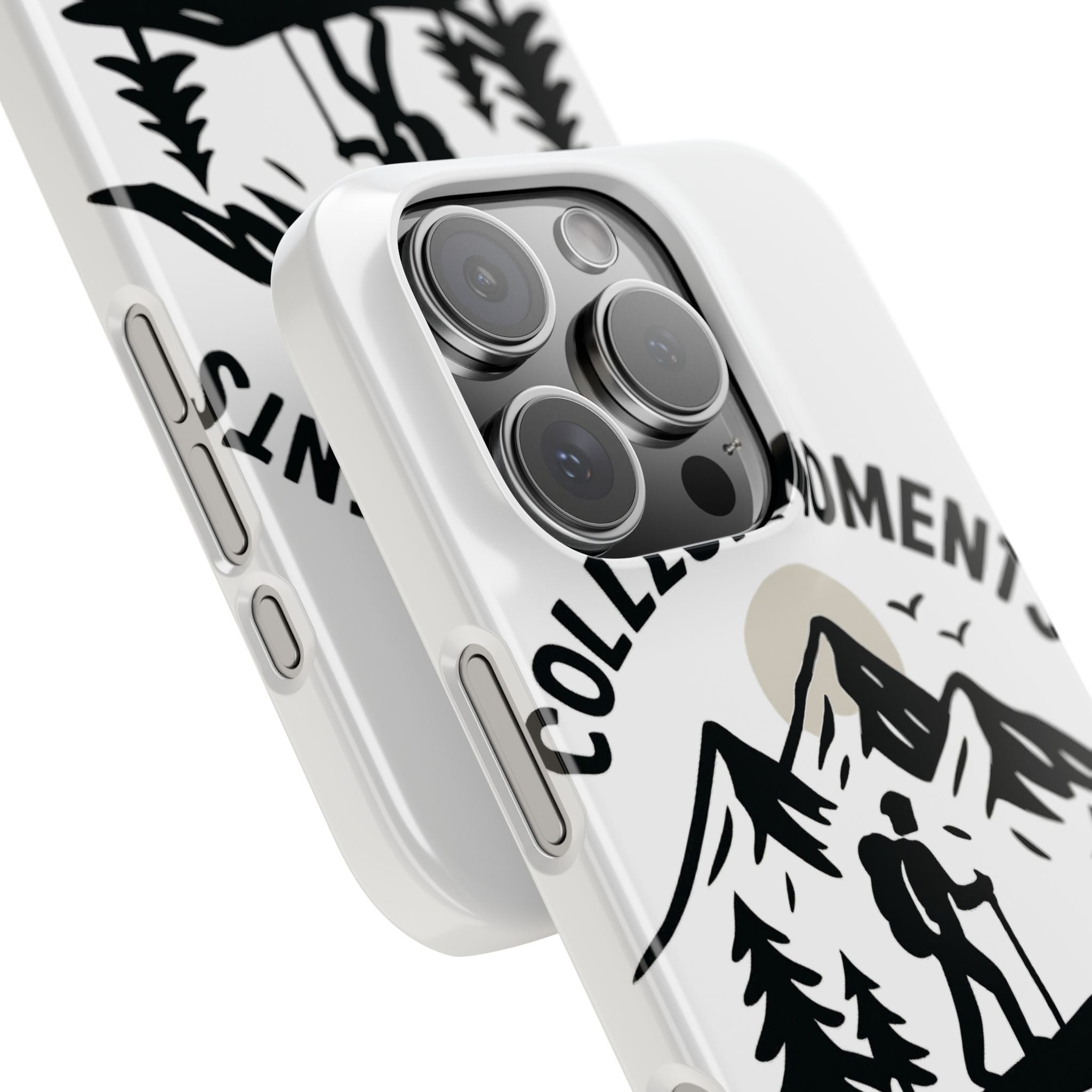 Collect Moments Not Things Phone Case Mountain Quote Minimalist Hiking Adventure Travel Gift for Experience Seeker Wanderlust