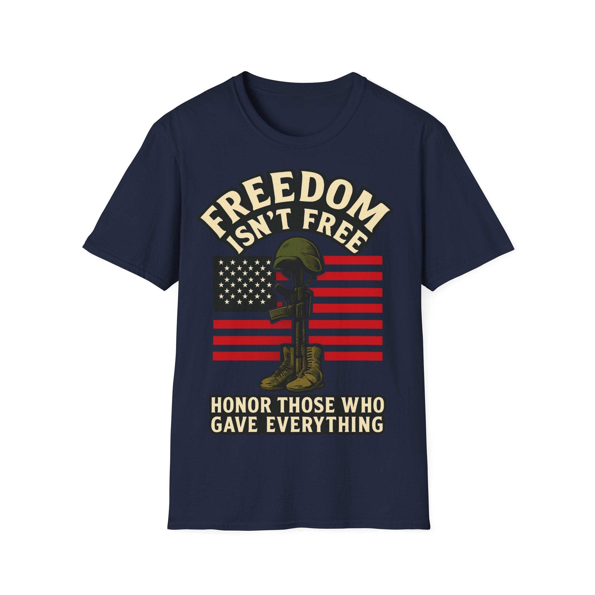 Freedom Isn't Free Shirt Veterans Day Memorial Tribute Tshirt Military Sacrifice Patriotic Remembrance Gift Battlefield Cross Tee