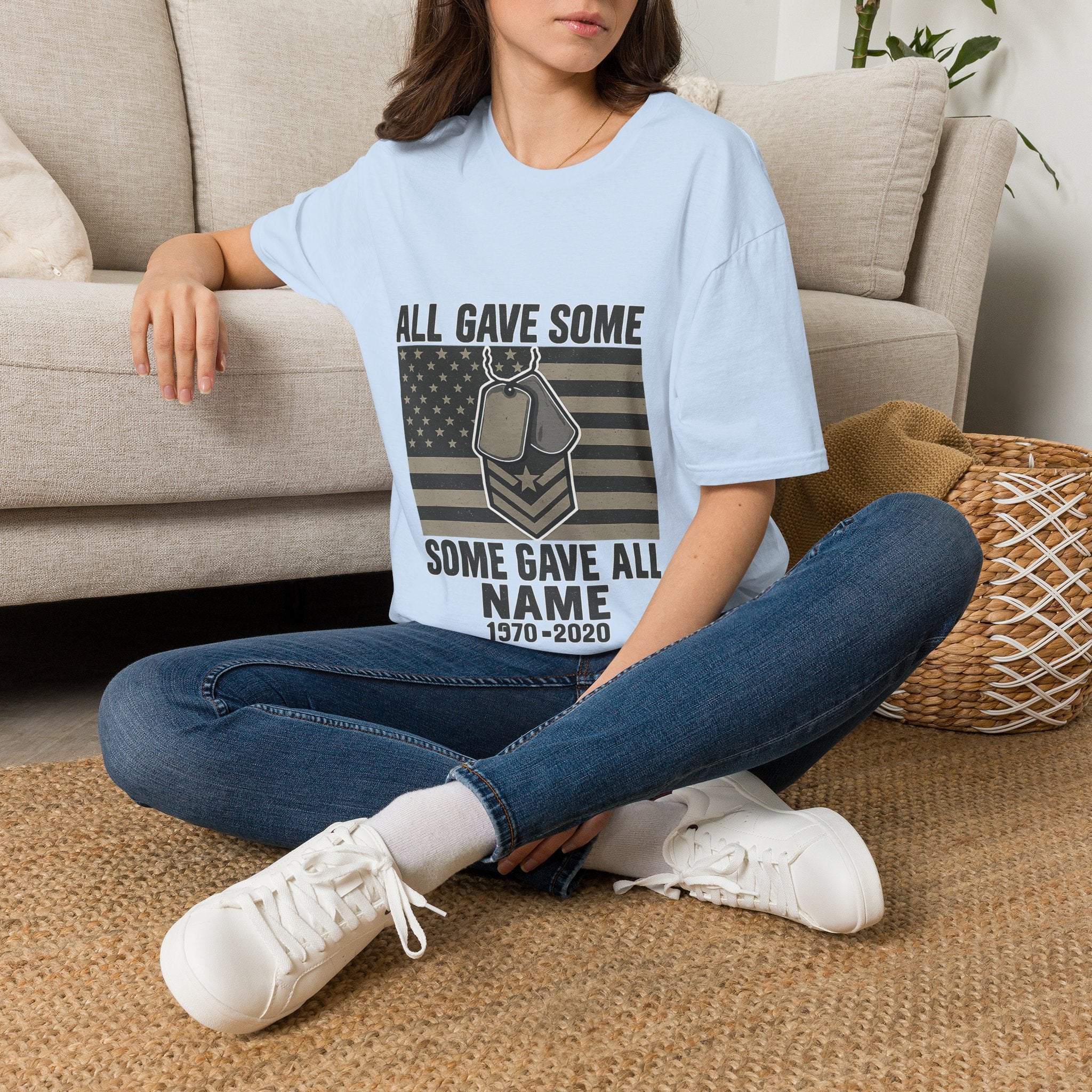 Custom Veteran Shirt | All Gave Some Some Gave All | Personalized Veterans Day Gift | Military Family Pride Tshirt with Name & Dates