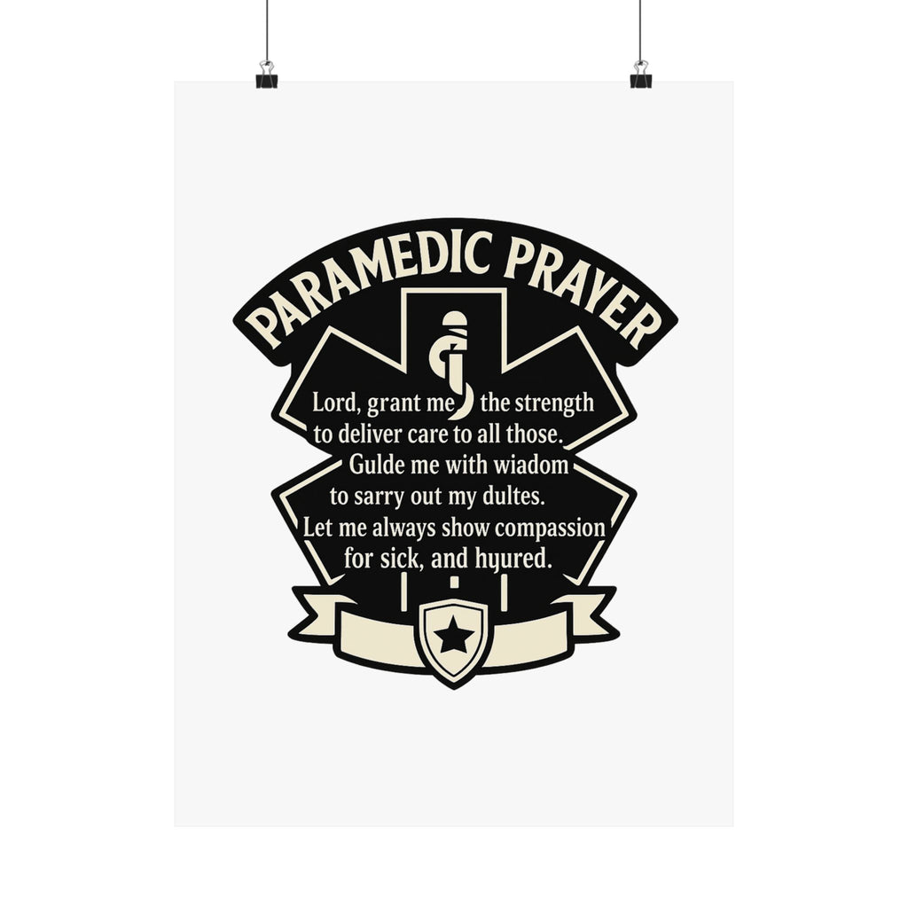 Paramedic Prayer Poster, EMS Gift, Star of Life Wall Art, Paramedic Graduation Gift, EMT Decor, First Responder Print, Thin White Line