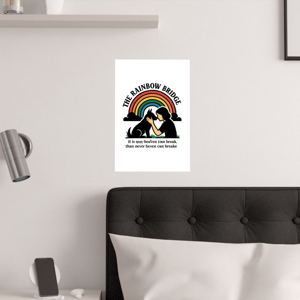 Rainbow Bridge Pet Memorial Print, Pet Loss Sympathy Gift, Dog Cat Memorial Wall Art, Pet Remembrance Poem, Grieving Pet Owner Gift