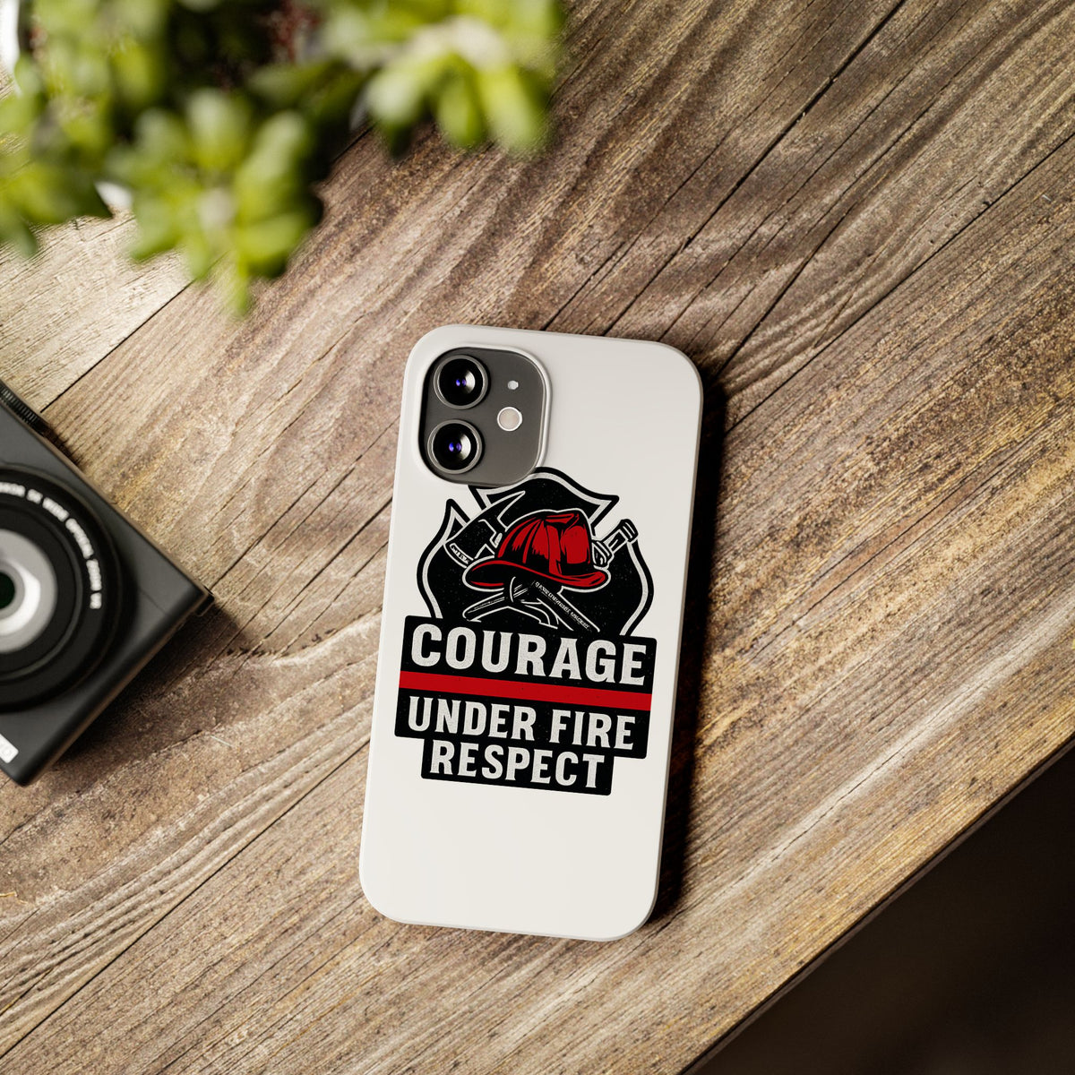 Firefighter Phone Case Courage Under Fire Respect First Responder Gift Thin Red Line Maltese Cross Fire Helmet Hero Support