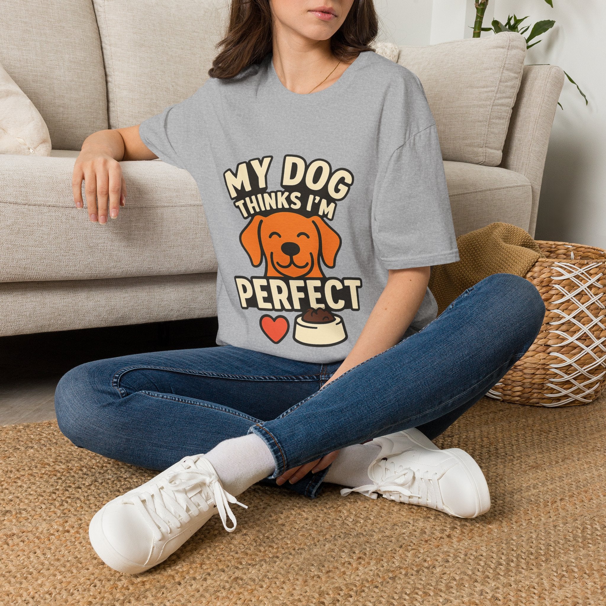 My Dog Thinks I'm Perfect Shirt, Funny Dog Mom Shirt, Dog Lover Gift, Pet Owner Tshirt, Dog Dad Gift, Animal Lover Tee