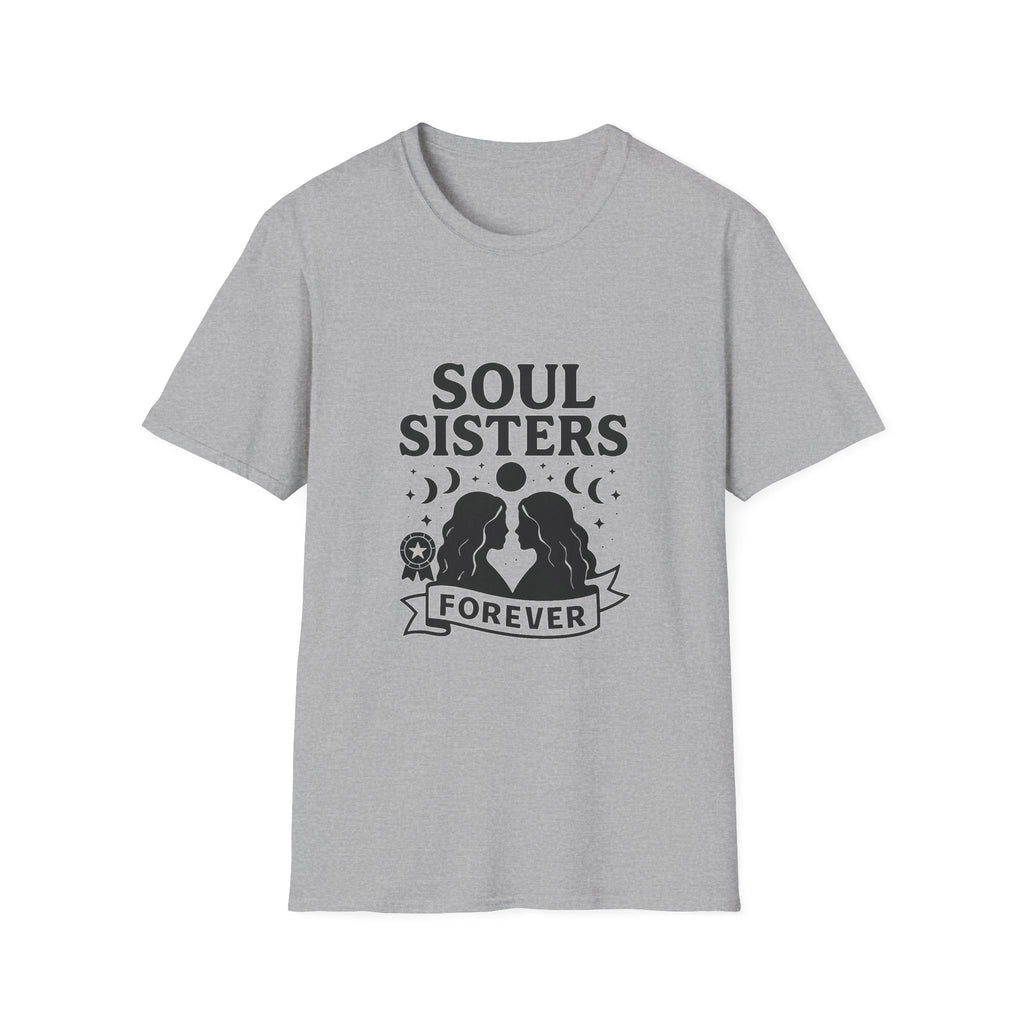 Soul Sisters Forever Matching T-Shirts, Best Friend Shirts, Celestial Moon Phase Tees, BFF Gifts for Women, Soulmate Friendship