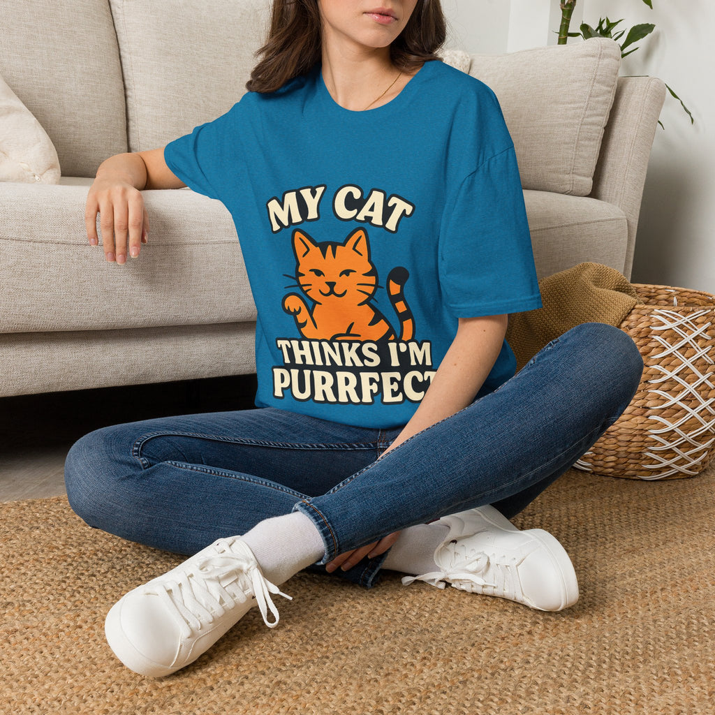 Cat Lover Shirt, My Cat Thinks I'm Purrfect T-Shirt, Funny Cat Owner Gift, Cat Mom Tee, Cat Dad Shirt, Crazy Cat Lady