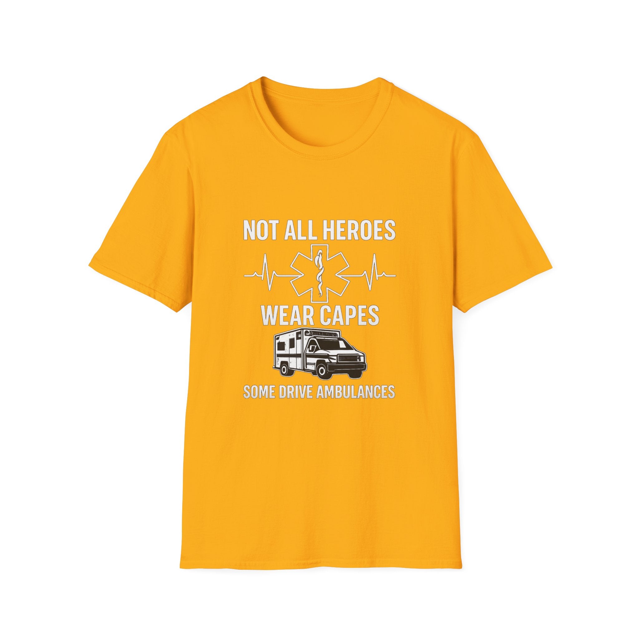 Not All Heroes Wear Capes Some Drive Ambulances Shirt, EMS Paramedic Gift, EMT Appreciation Tee, Star of Life, Thin White Line