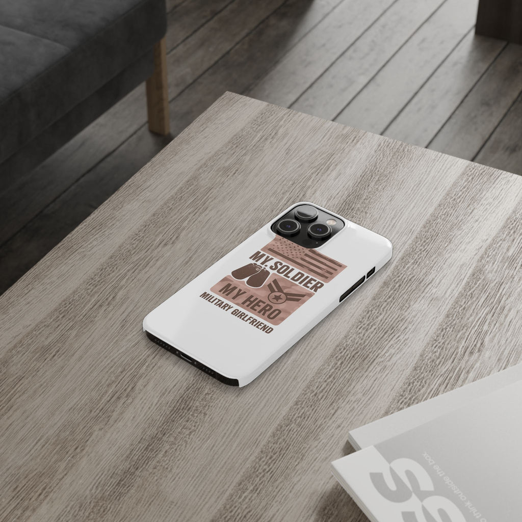 Military Girlfriend Phone Case Rose Gold Camouflage My Soldier My Hero Gift for Army Navy Air Force Girlfriend