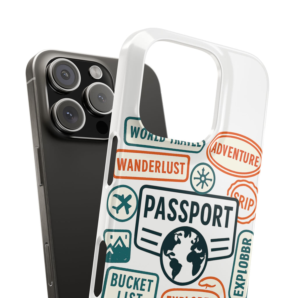 Passport Stamp Phone Case World Travel Gift Wanderlust Adventure Traveler Bucket List Globetrotter Trip Souvenir Explorer Map