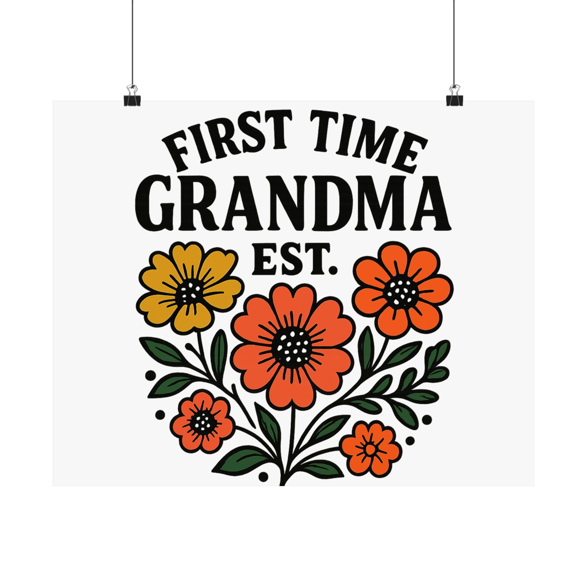 First Time Grandma Est 2025 Print, New Grandmother Gift, Pregnancy Announcement, Grandma to Be Wall Art, Floral Botanical Decor