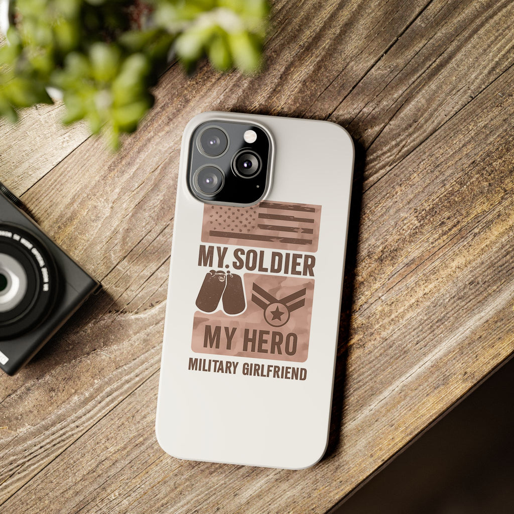 Military Girlfriend Phone Case Rose Gold Camouflage My Soldier My Hero Gift for Army Navy Air Force Girlfriend