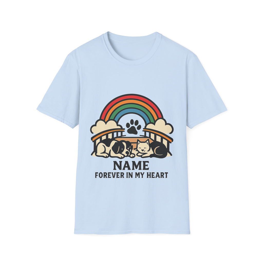 Rainbow Bridge Pet Memorial Shirt, Personalized Dog Cat Loss Gift, Custom Pet Remembrance Tee, Pet Memorial Sympathy Gift