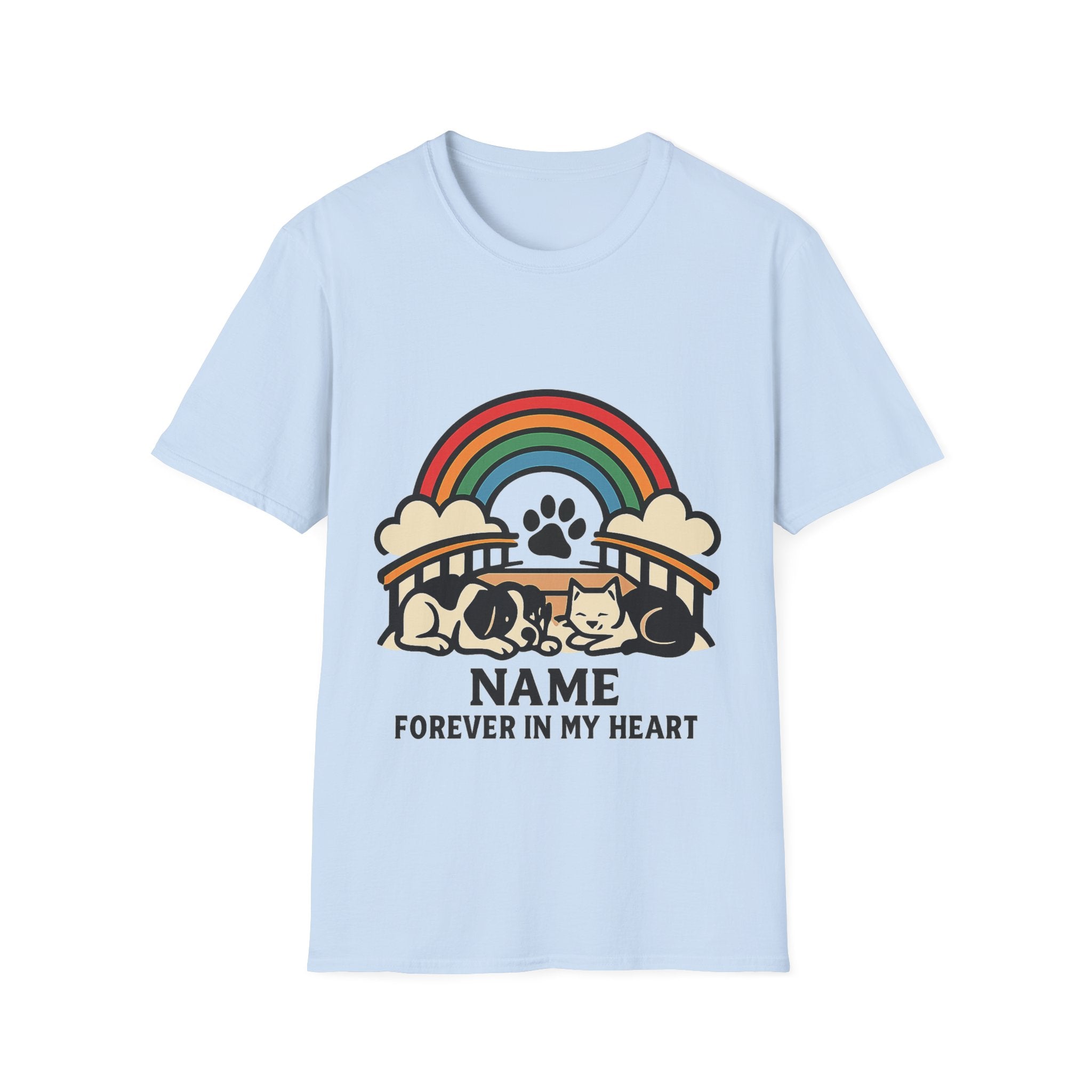 Rainbow Bridge Pet Memorial Shirt, Personalized Dog Cat Loss Gift, Custom Pet Remembrance Tee, Pet Memorial Sympathy Gift