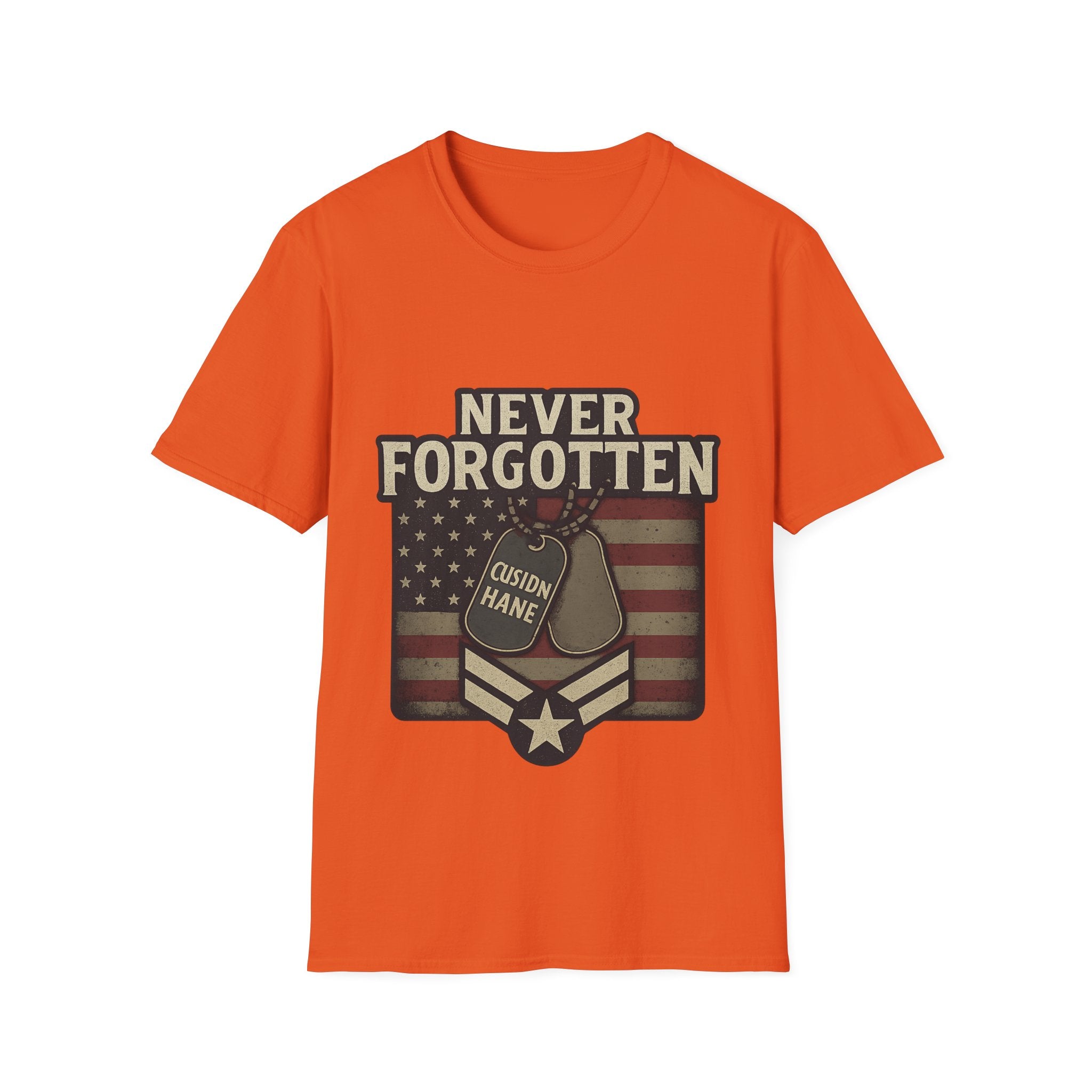 Never Forgotten Veteran Memorial Shirt Custom Name Military Tribute Tee Gold Star Family Gift Personalized Remembrance Tshirt