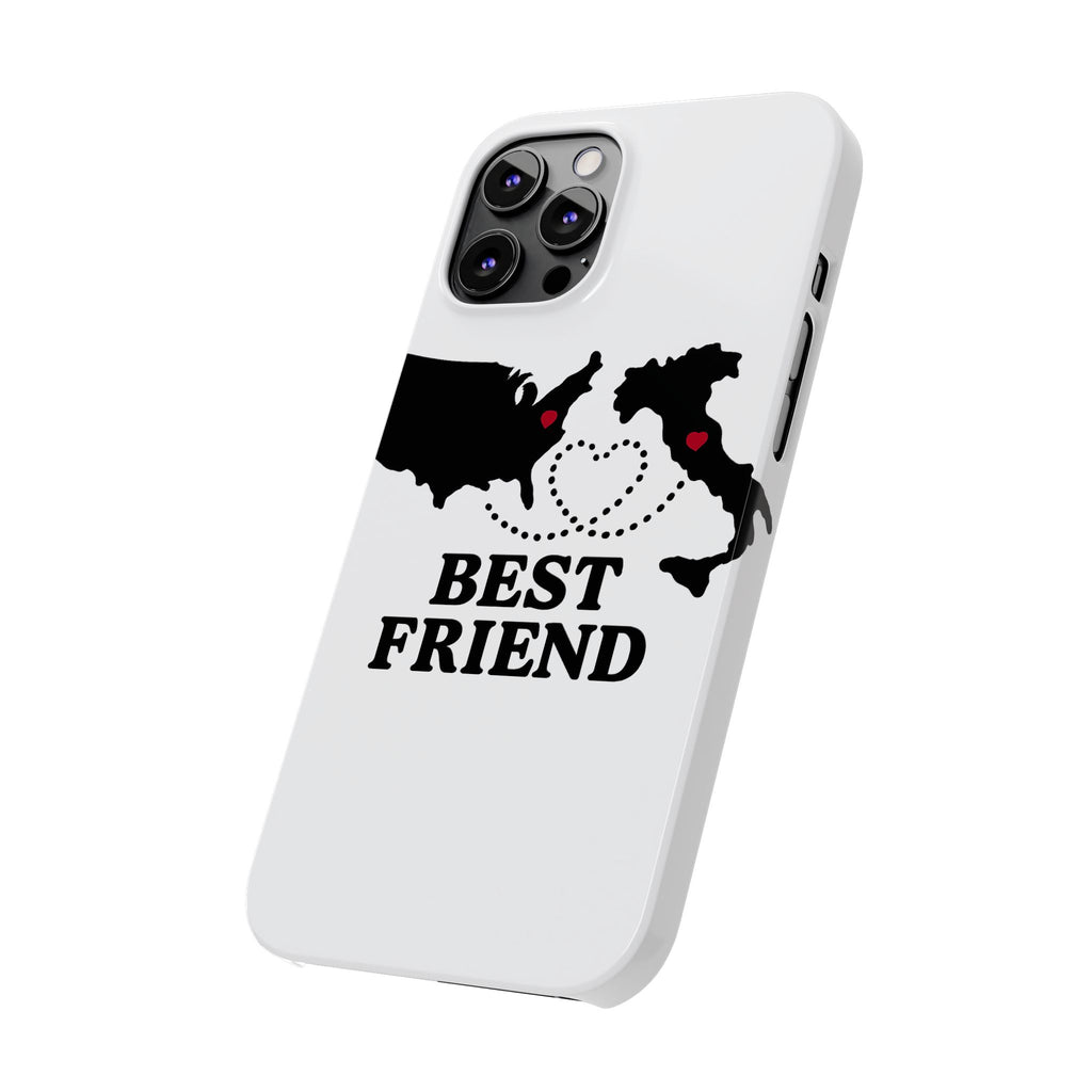Long Distance Friendship Phone Case Personalized Coordinates Gift Best Friend Custom Location Map Heart Connection BFF