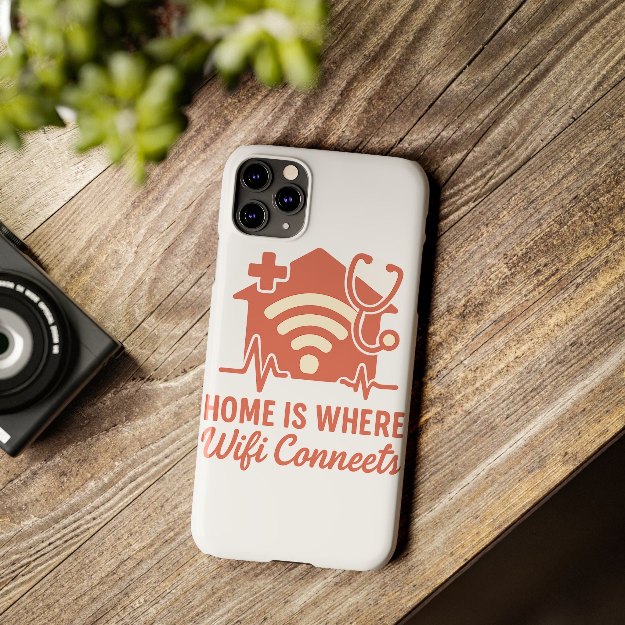 Home Is Where WiFi Connects Phone Case | Funny Tech Lover Gift | Minimalist House Phone Cover | Millennial Gen Z Humor Case