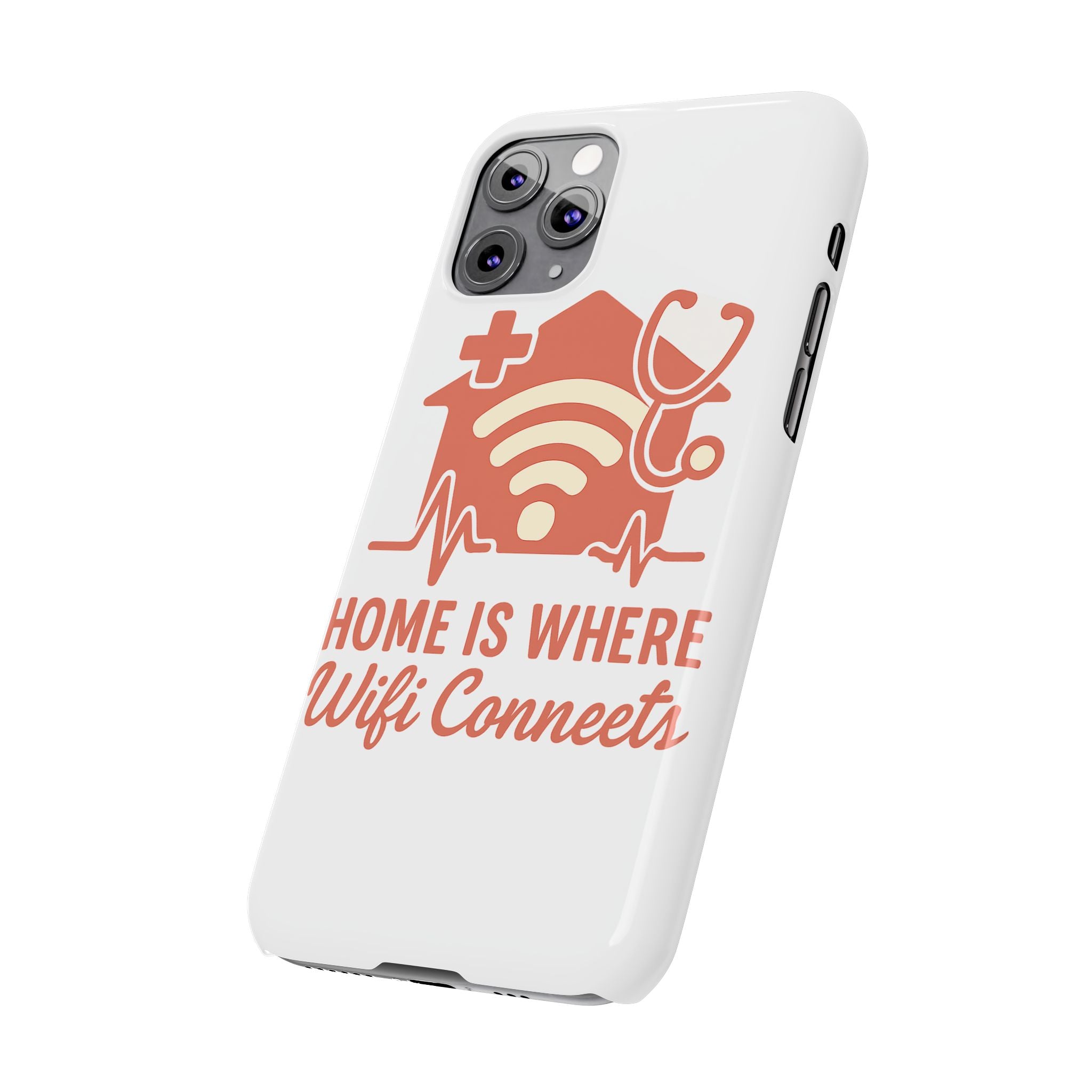 Home Is Where WiFi Connects Phone Case | Funny Tech Lover Gift | Minimalist House Phone Cover | Millennial Gen Z Humor Case