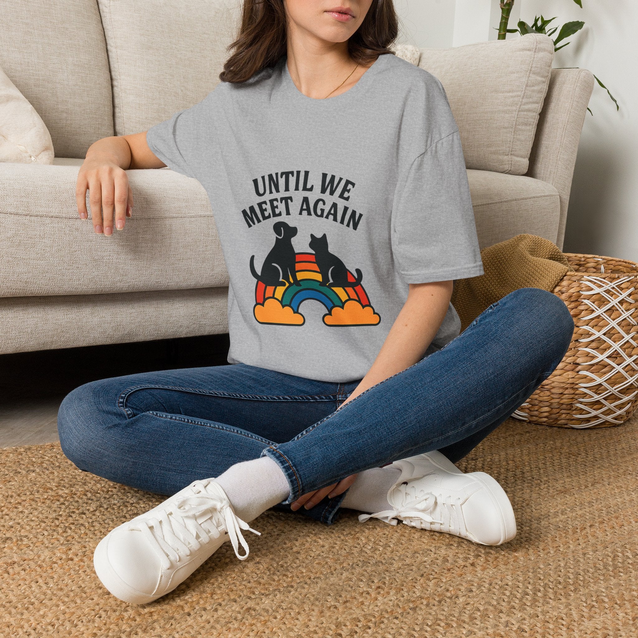 Rainbow Bridge Pet Memorial Shirt, Until We Meet Again Dog Cat Loss Gift, Pet Remembrance Tee, Sympathy Gift for Pet Loss Grief