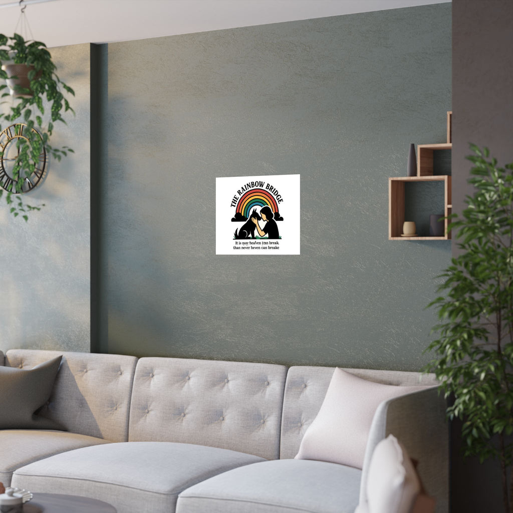 Rainbow Bridge Pet Memorial Print, Pet Loss Sympathy Gift, Dog Cat Memorial Wall Art, Pet Remembrance Poem, Grieving Pet Owner Gift