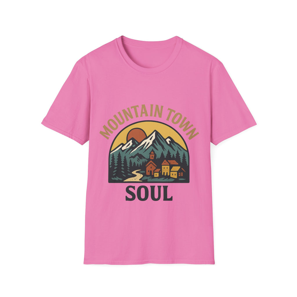 Mountain Town Soul Vintage Hiking Tee Raised on Mountain Air Shirt Wilderness Outdoor Adventure Gift Alpine Heritage Retro Tshirt