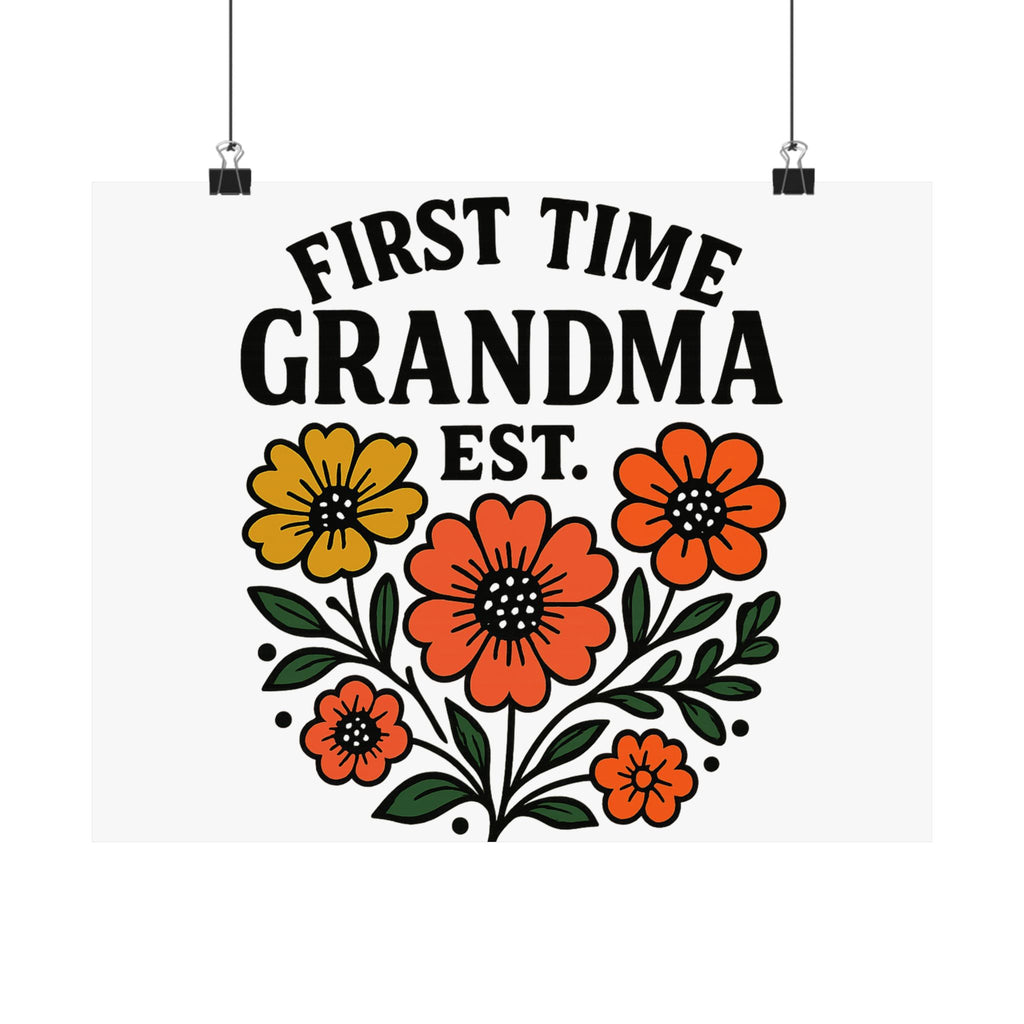First Time Grandma Est 2025 Print, New Grandmother Gift, Pregnancy Announcement, Grandma to Be Wall Art, Floral Botanical Decor