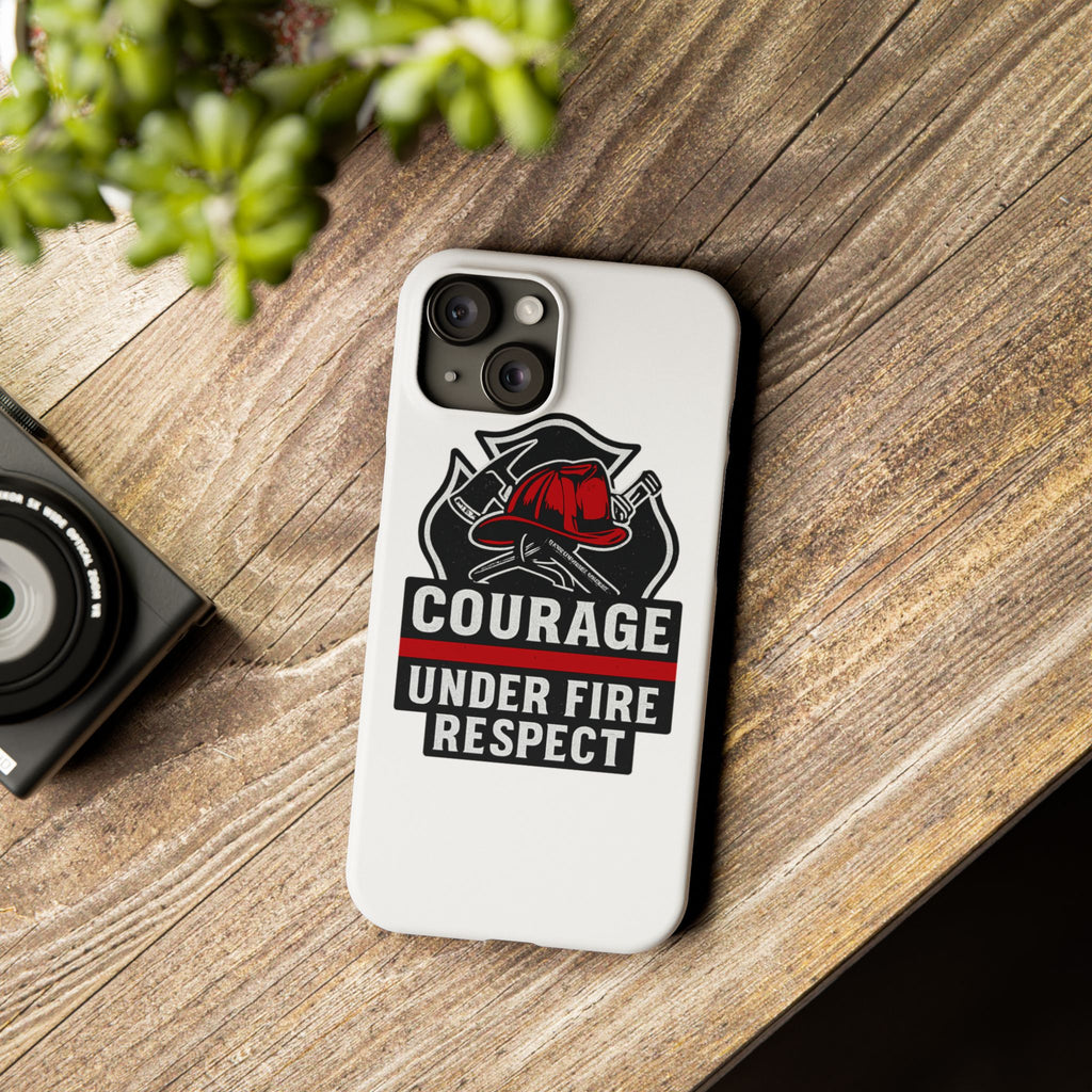 Firefighter Phone Case Courage Under Fire Respect First Responder Gift Thin Red Line Maltese Cross Fire Helmet Hero Support
