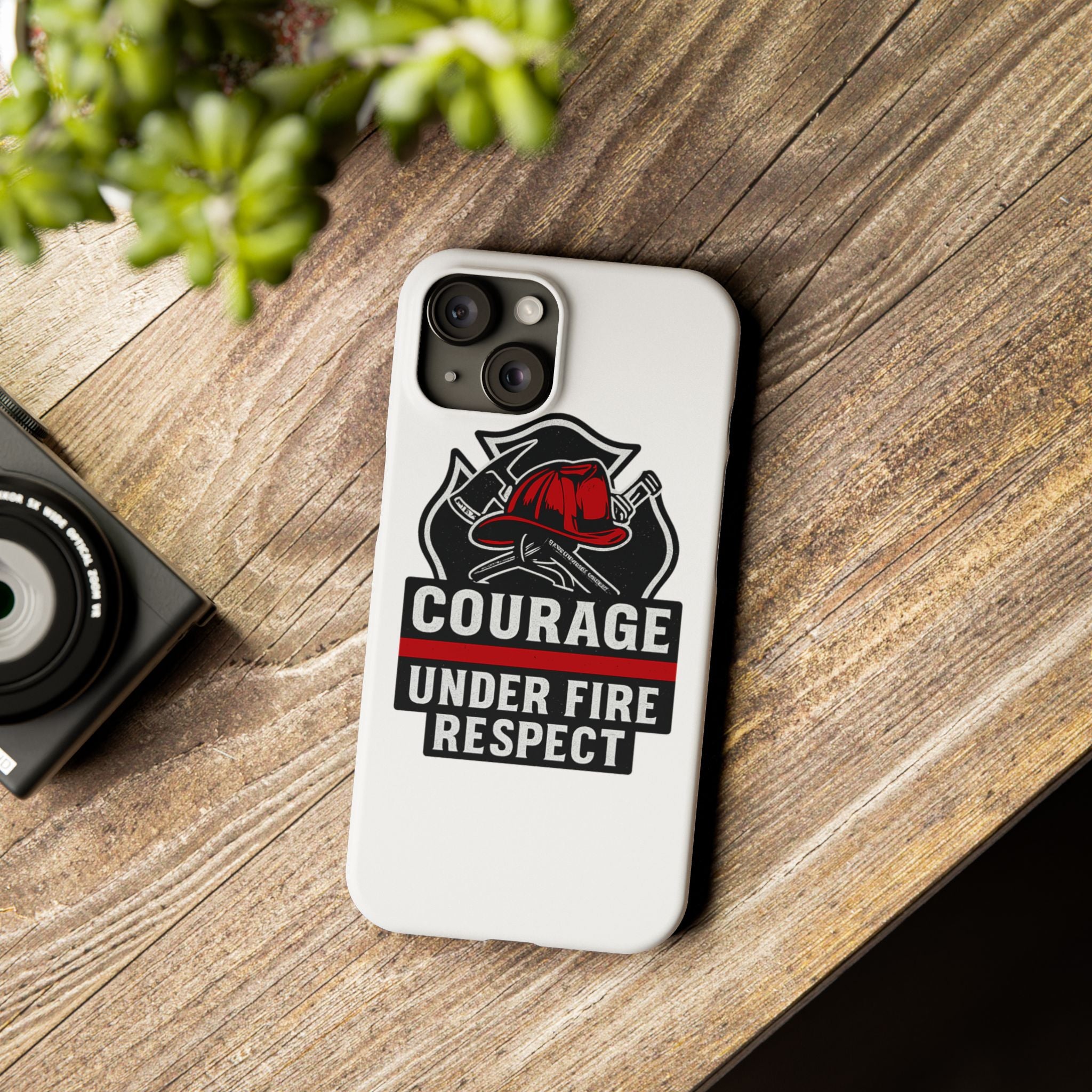 Firefighter Phone Case Courage Under Fire Respect First Responder Gift Thin Red Line Maltese Cross Fire Helmet Hero Support