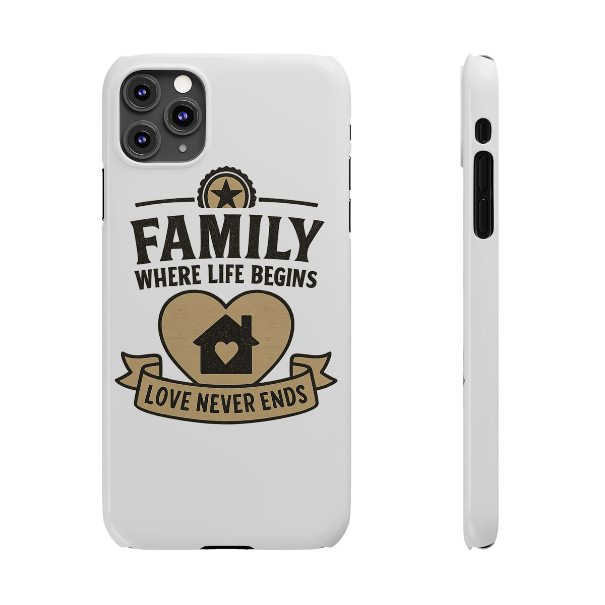 Family Where Life Begins Love Never Ends Phone Case, Rustic Farmhouse Gift for Mom Grandma, Mother's Day Gift, Heart Home Decor