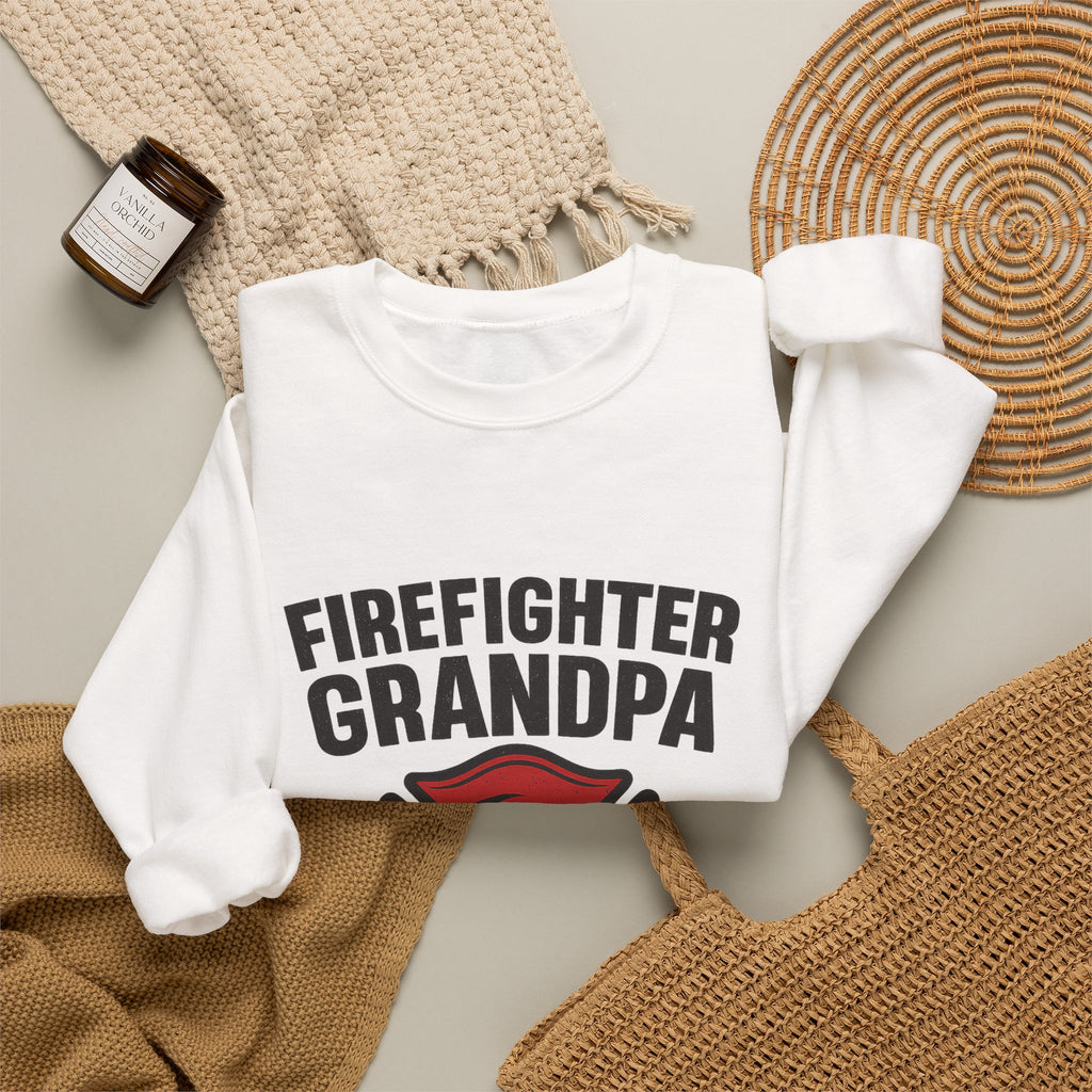 Firefighter Grandpa Sweatshirt My Hero Forever Gift Vintage Fire Station Badge Grandparents Day Fireman Grandfather Shirt