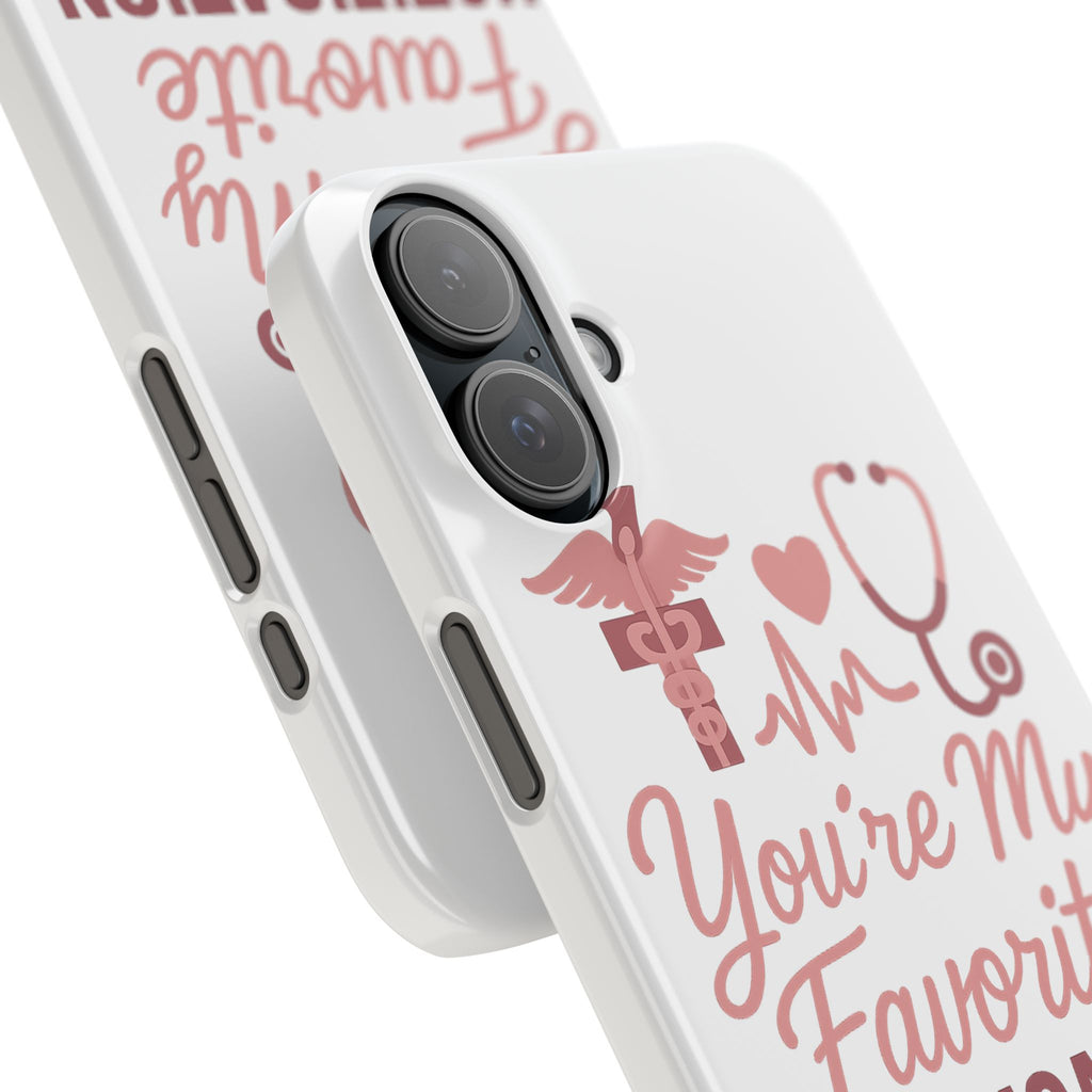 You're My Favorite Notification Phone Case Medical Nurse Doctor Gift Heartbeat Stethoscope Cute Romantic Healthcare Worker Pink