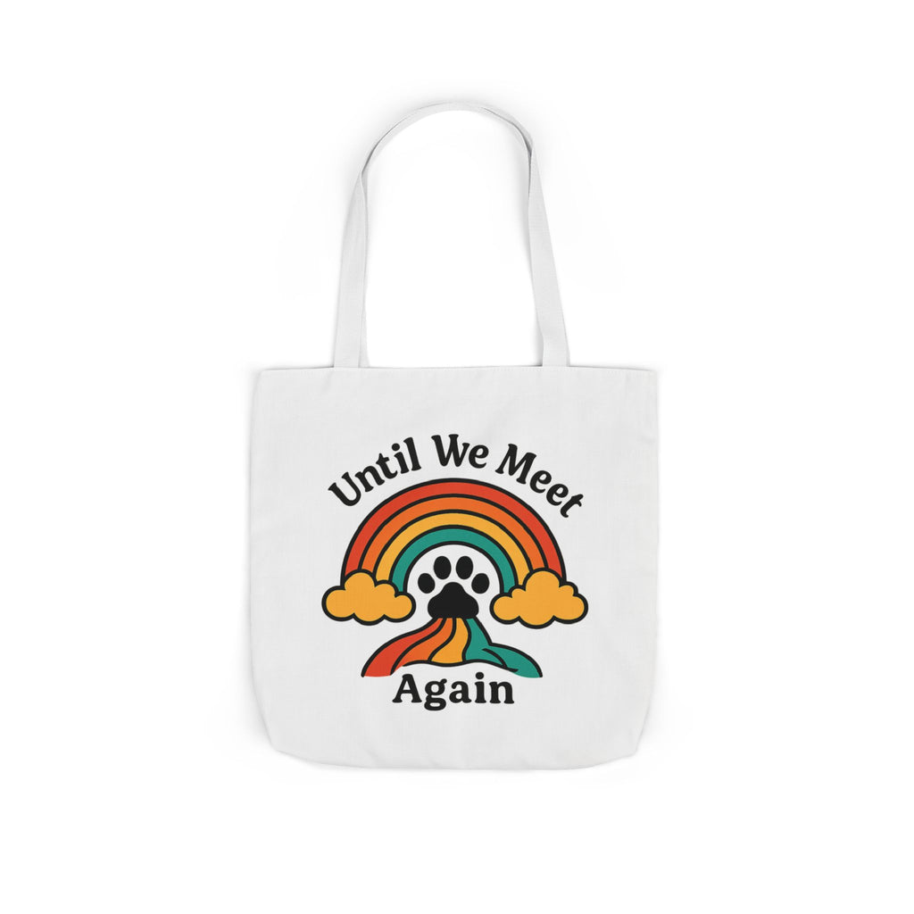 Rainbow Bridge Pet Memorial Tote Bag, Pet Loss Gift, Dog Cat Paw Print Remembrance Bag, Until We Meet Again Sympathy Gift