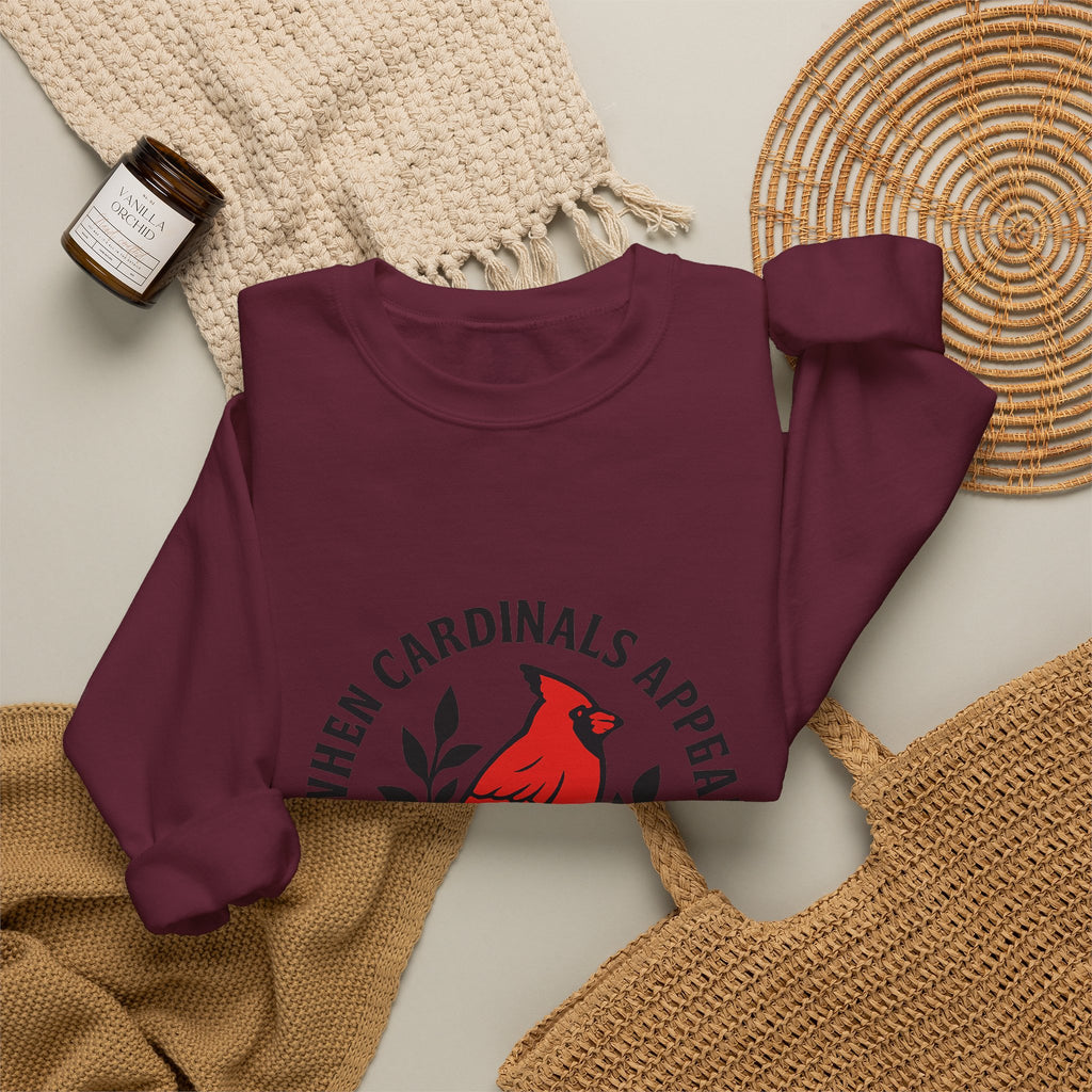 Cardinal Memorial Sweatshirt When Cardinals Appear Loved Ones Are Near Grief Gift Loss of Loved One Remembrance Sympathy Comfort