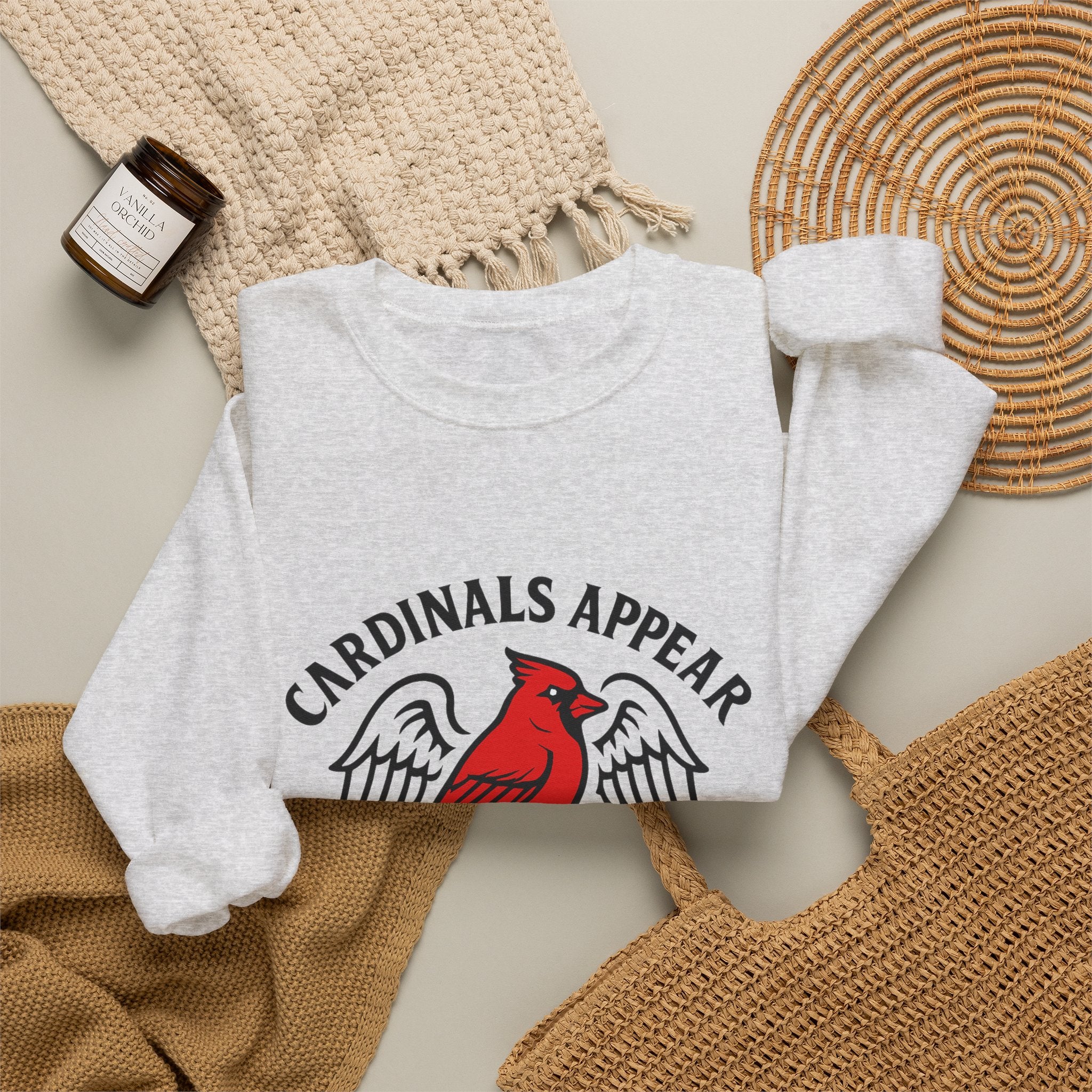 Cardinal Memorial Sweatshirt, Cardinals Appear When Angels Are Near, Sympathy Gift Loss of Loved One, Remembrance Comfort Shirt