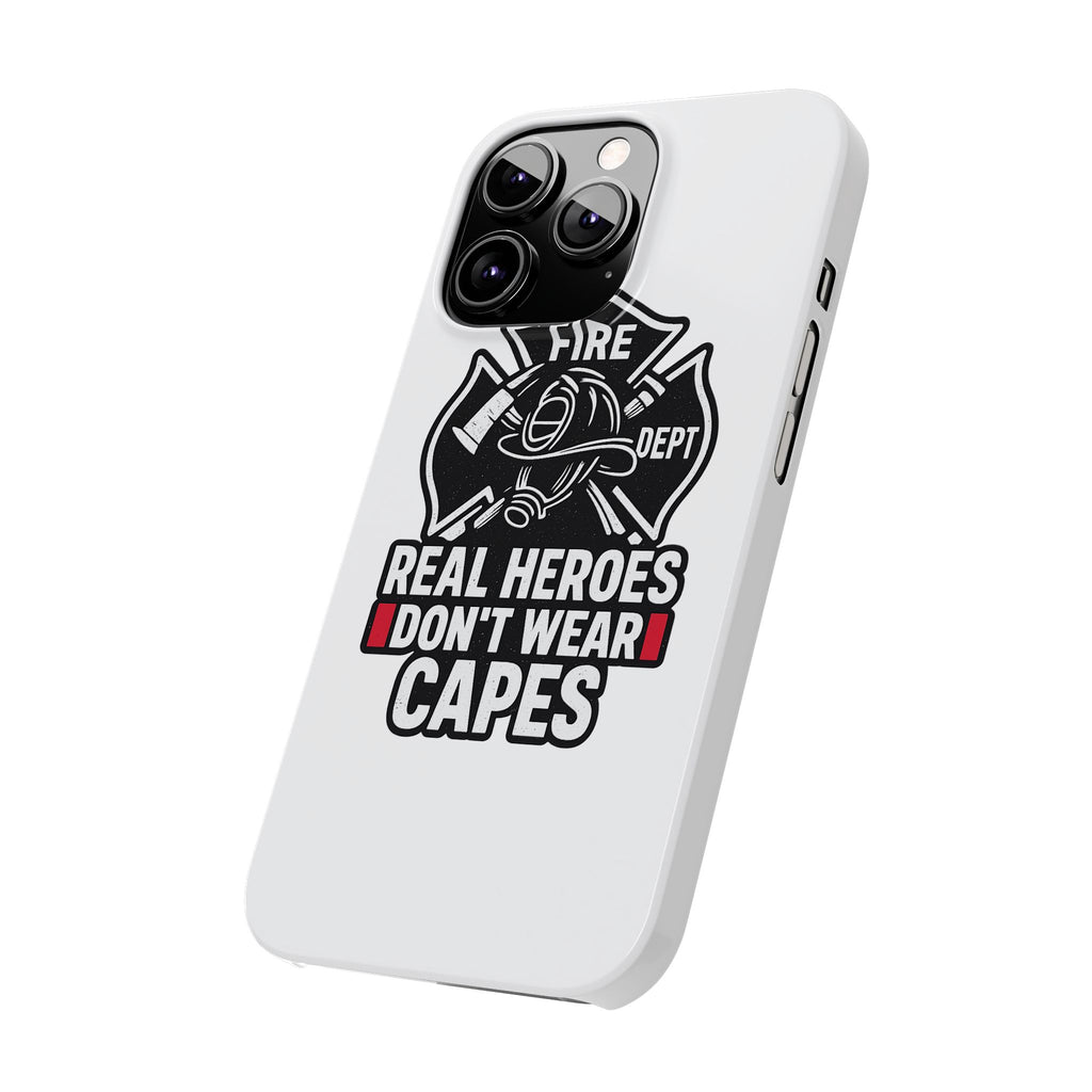 Firefighter Phone Case Real Heroes Don't Wear Capes Thin Red Line Gift for Firefighter Wife Husband Family Fire Dept Appreciation