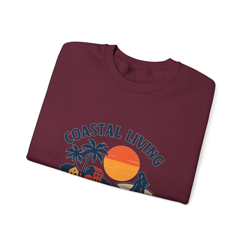 Beach Town Sunset Sweatshirt Coastal Living Salt Air Sun-Kissed Hair Ocean Vibes Vacation Gift Nautical Crewneck Surfer Beach Lover