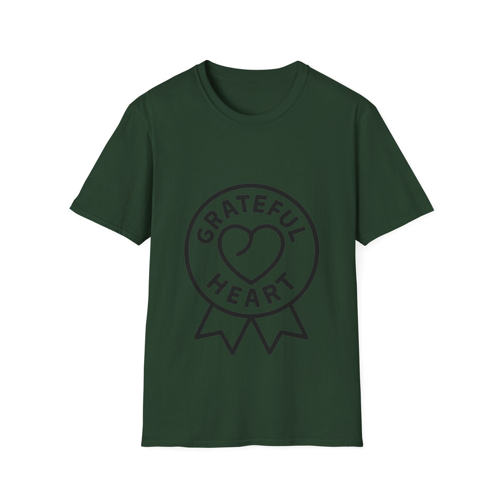 Grateful Heart T-Shirt, Minimalist Line Art Gratitude Shirt, Wellness Tee, Mindfulness Gift, Positive Affirmation Clothing