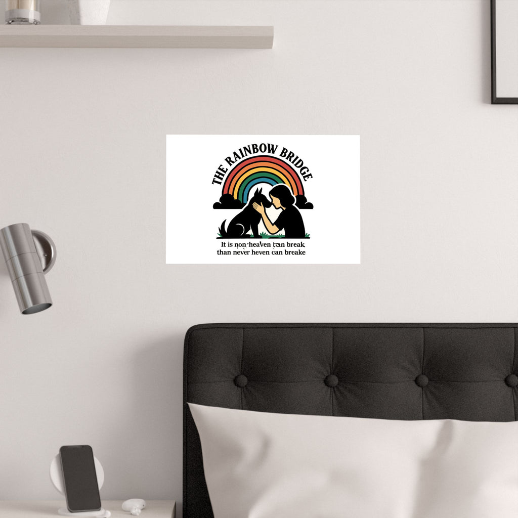 Rainbow Bridge Pet Memorial Print, Pet Loss Sympathy Gift, Dog Cat Memorial Wall Art, Pet Remembrance Poem, Grieving Pet Owner Gift