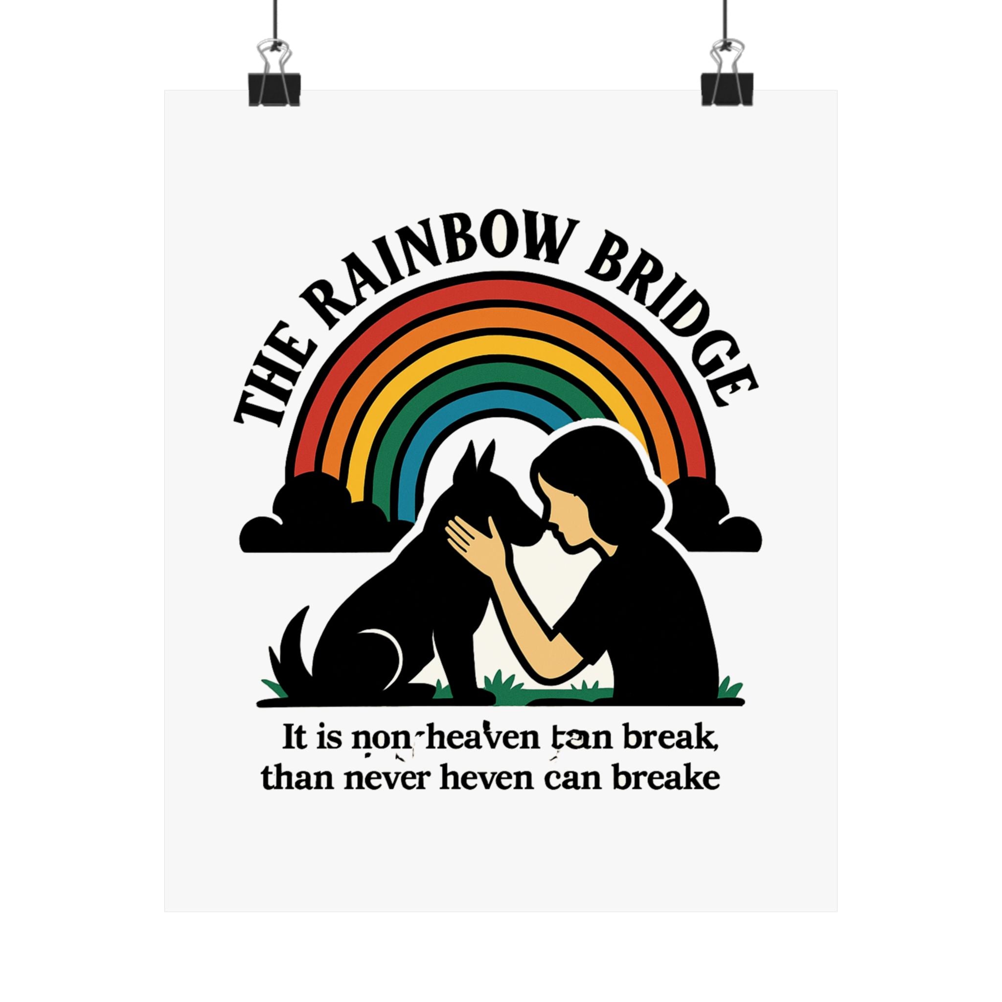 Rainbow Bridge Pet Memorial Print, Pet Loss Sympathy Gift, Dog Cat Memorial Wall Art, Pet Remembrance Poem, Grieving Pet Owner Gift