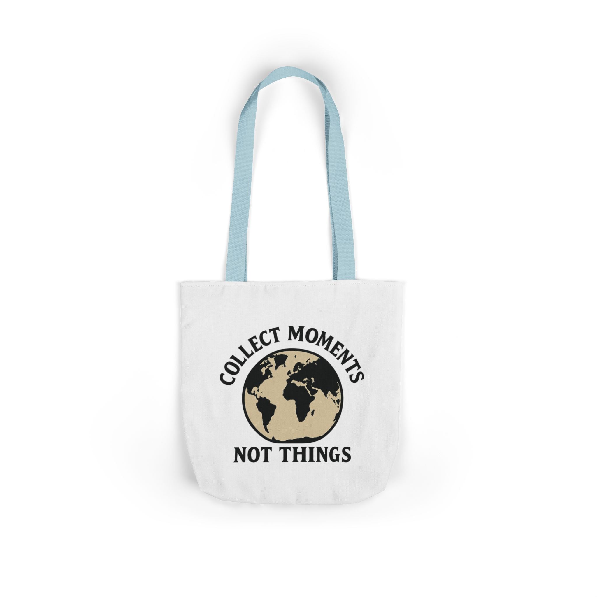 Travel Tote Bag Wanderlust Gift, Collect Moments Not Things Canvas Tote, World Map Tote Bag for Women, Traveler Gift Adventure Lover