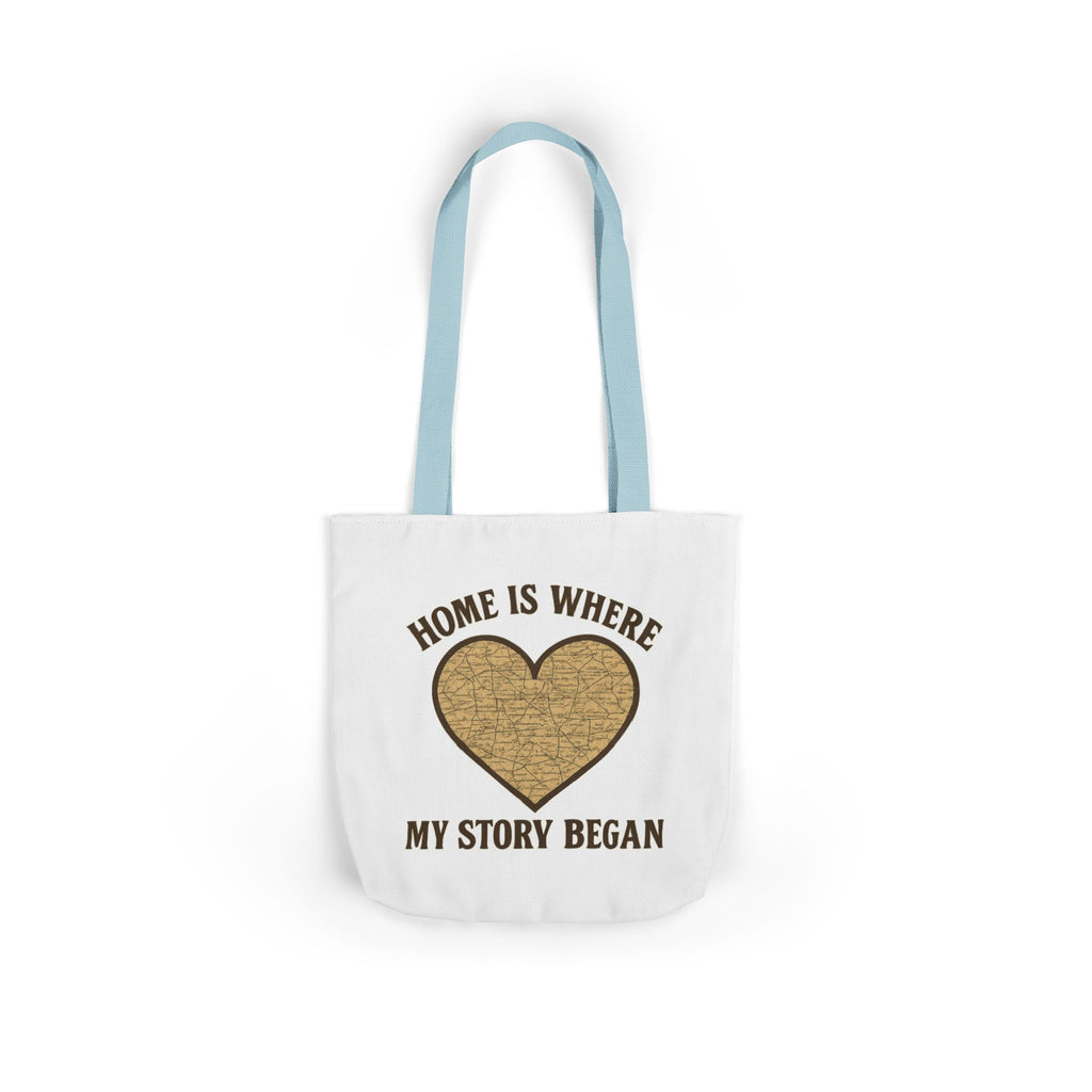 Home Is Where My Story Began Tote Bag Vintage Map Hometown Gift Moving Away Graduation Nostalgia Roots Pride Canvas Bag
