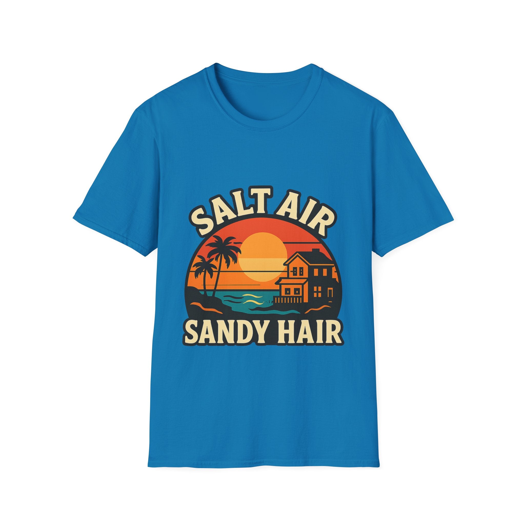 Beach Town Sunset Shirt, Coastal Living Tee, Salt Air Sandy Hair Beach Vacation Shirt, Ocean Vibes T-Shirt, Summer Travel Gift