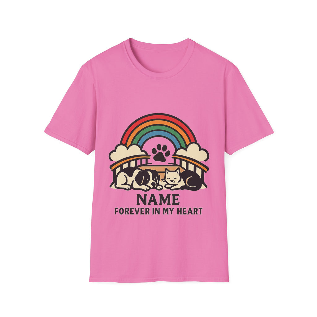 Rainbow Bridge Pet Memorial Shirt, Personalized Dog Cat Loss Gift, Custom Pet Remembrance Tee, Pet Memorial Sympathy Gift