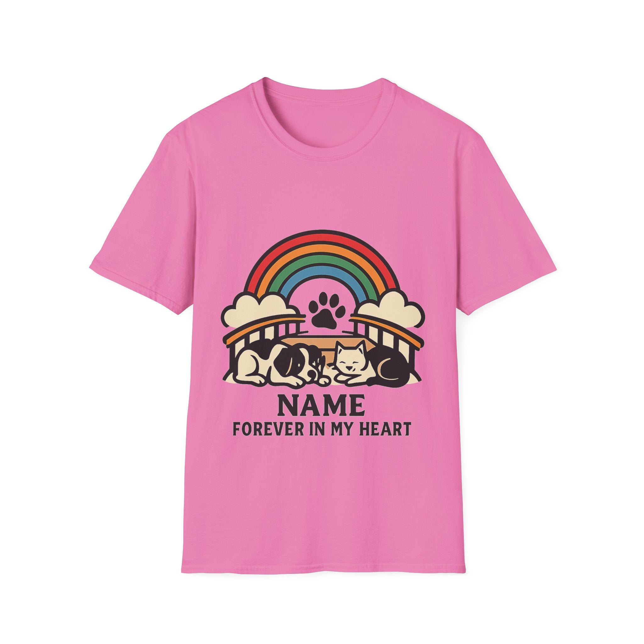 Rainbow Bridge Pet Memorial Shirt, Personalized Dog Cat Loss Gift, Custom Pet Remembrance Tee, Pet Memorial Sympathy Gift