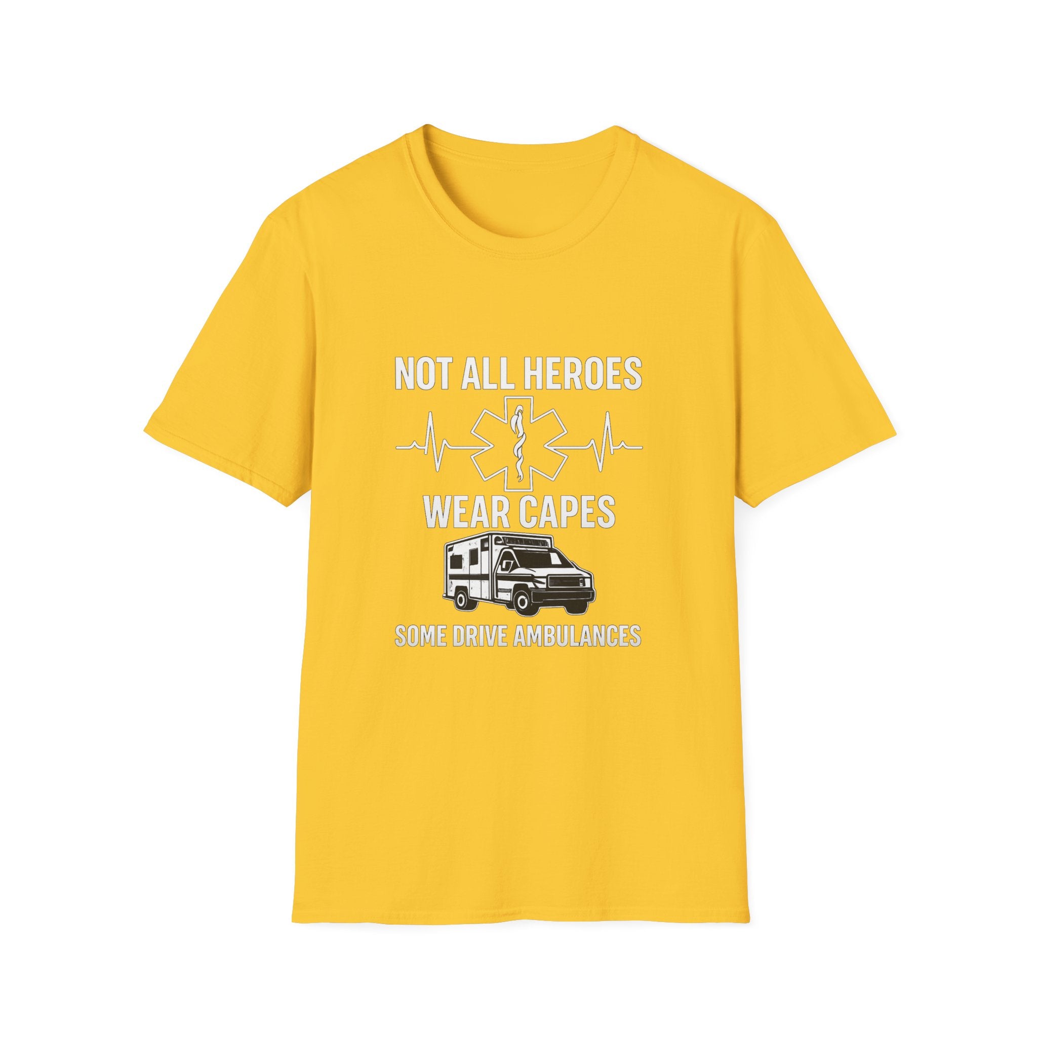 Not All Heroes Wear Capes Some Drive Ambulances Shirt, EMS Paramedic Gift, EMT Appreciation Tee, Star of Life, Thin White Line