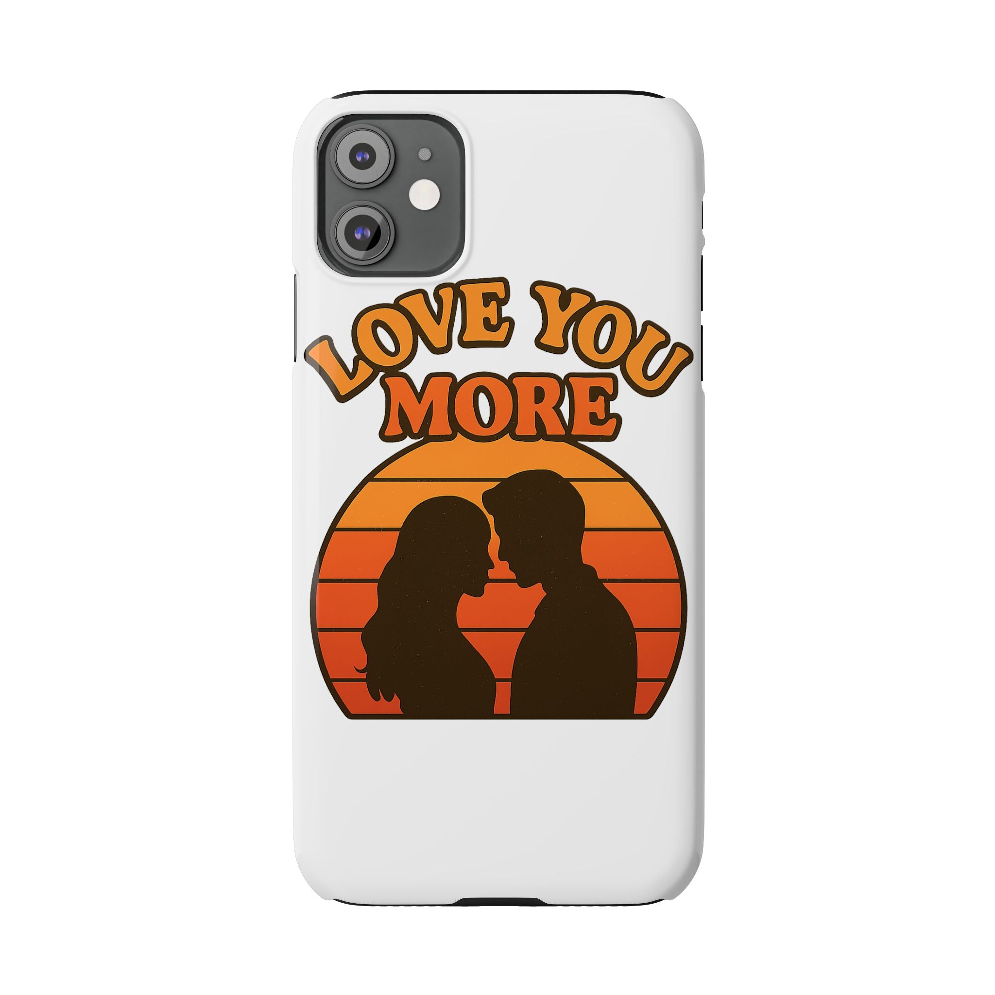 Love You More Phone Case Retro Sunset 70s Vintage Romantic Groovy Aesthetic Cute Couple Gift for Girlfriend Wife Anniversary