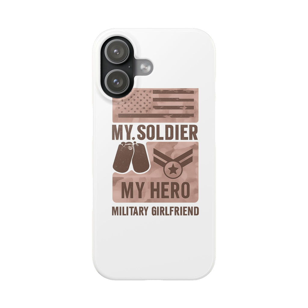 Military Girlfriend Phone Case Rose Gold Camouflage My Soldier My Hero Gift for Army Navy Air Force Girlfriend