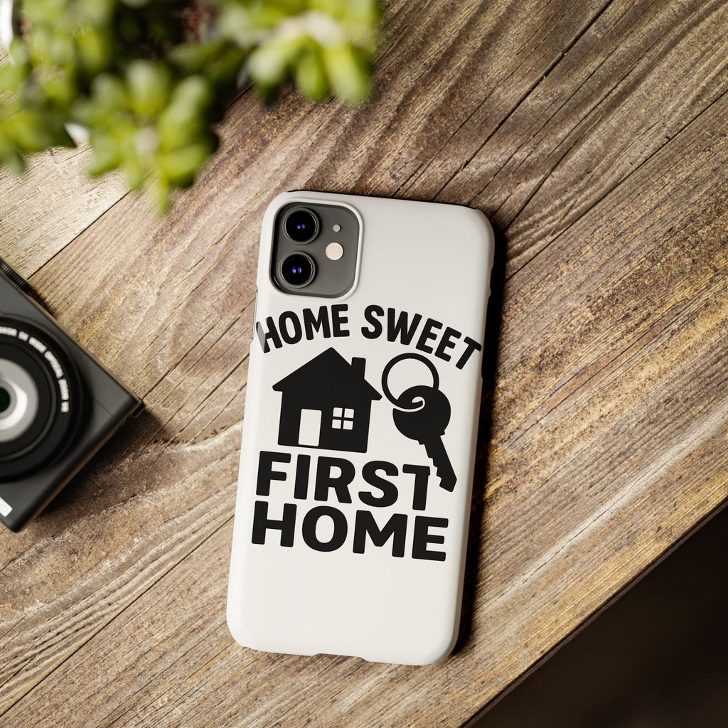 First Home Phone Case New Homeowner Gift Housewarming Present House Keys Milestone Typography Home Sweet First Home Decor