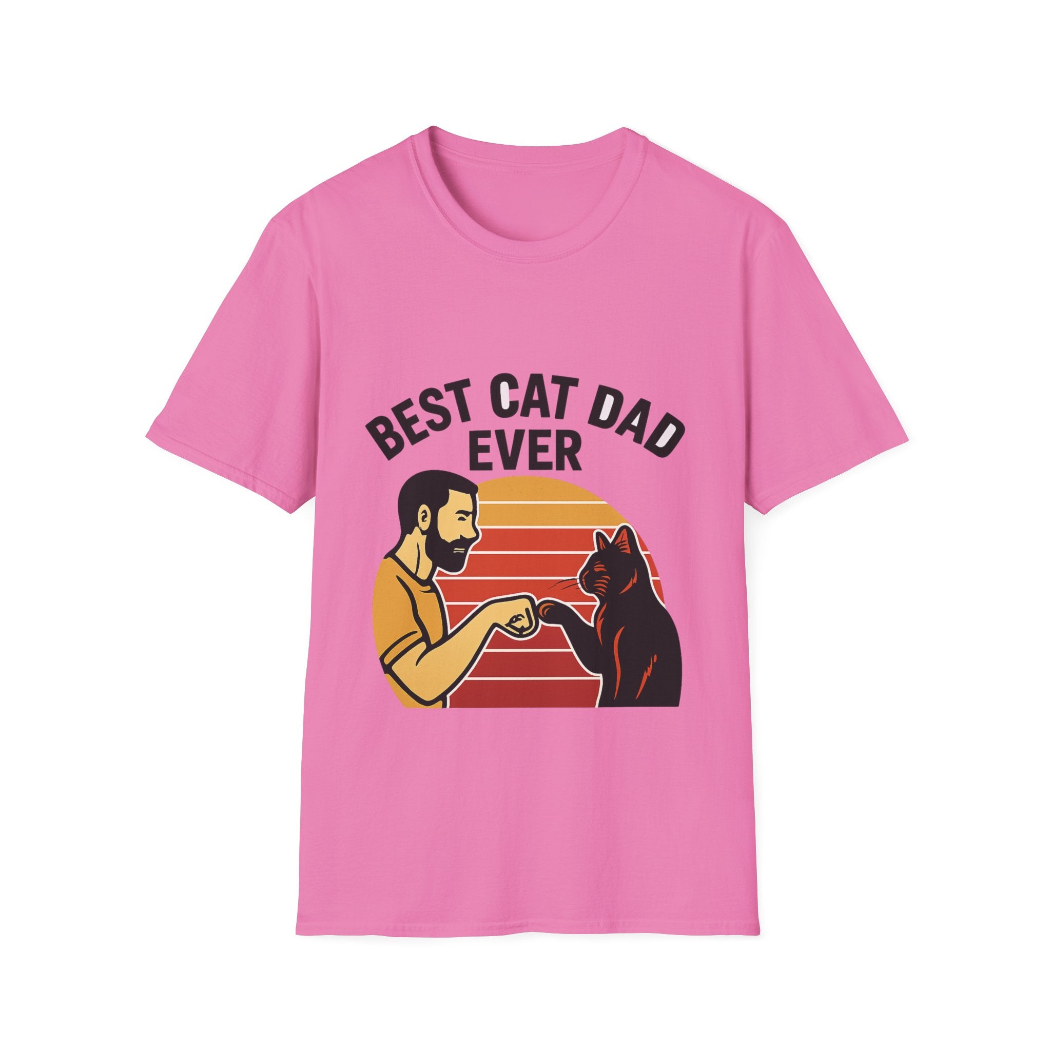 Best Cat Dad Ever Shirt Vintage Retro Cat Lover Gift for Men Father's Day Cat Owner Tshirt Funny Cat Dad Gift Retro Sunset Tee