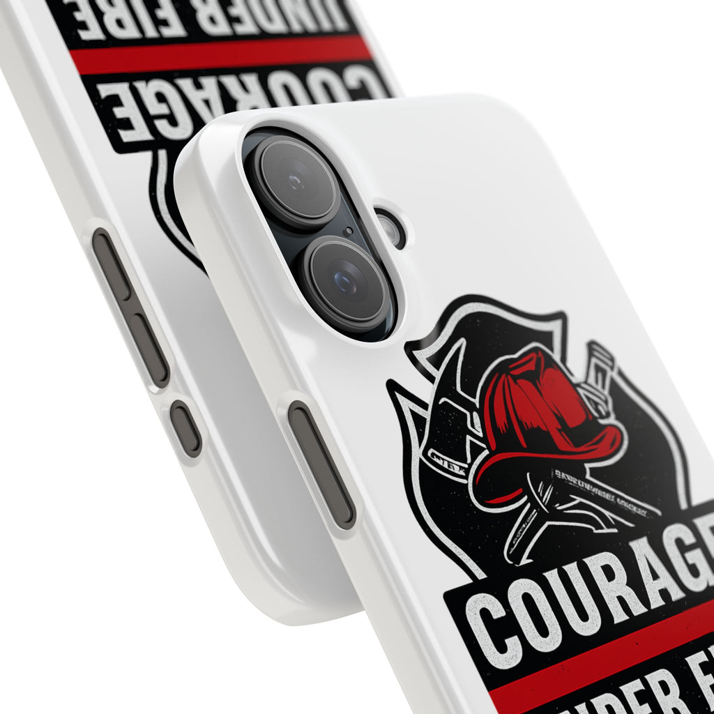 Firefighter Phone Case Courage Under Fire Respect First Responder Gift Thin Red Line Maltese Cross Fire Helmet Hero Support