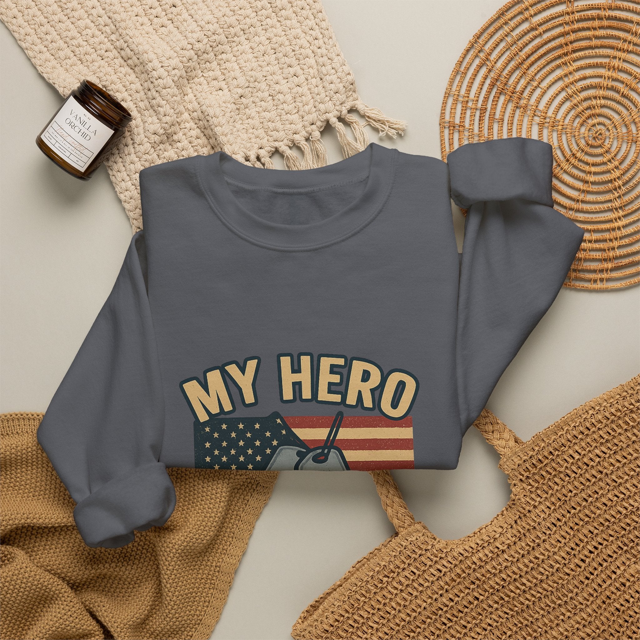 Military Sister Sweatshirt My Hero My Sister Proud Army Navy Air Force Marine Gift Active Duty Support Patriotic Clothing