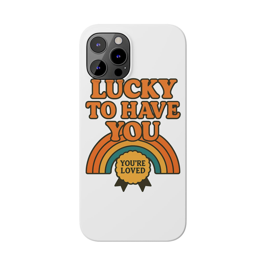 Lucky To Have You Phone Case Friendship Gift Best Friend Galentines Day Retro 70s Rainbow Vintage Appreciation Bestie Squad